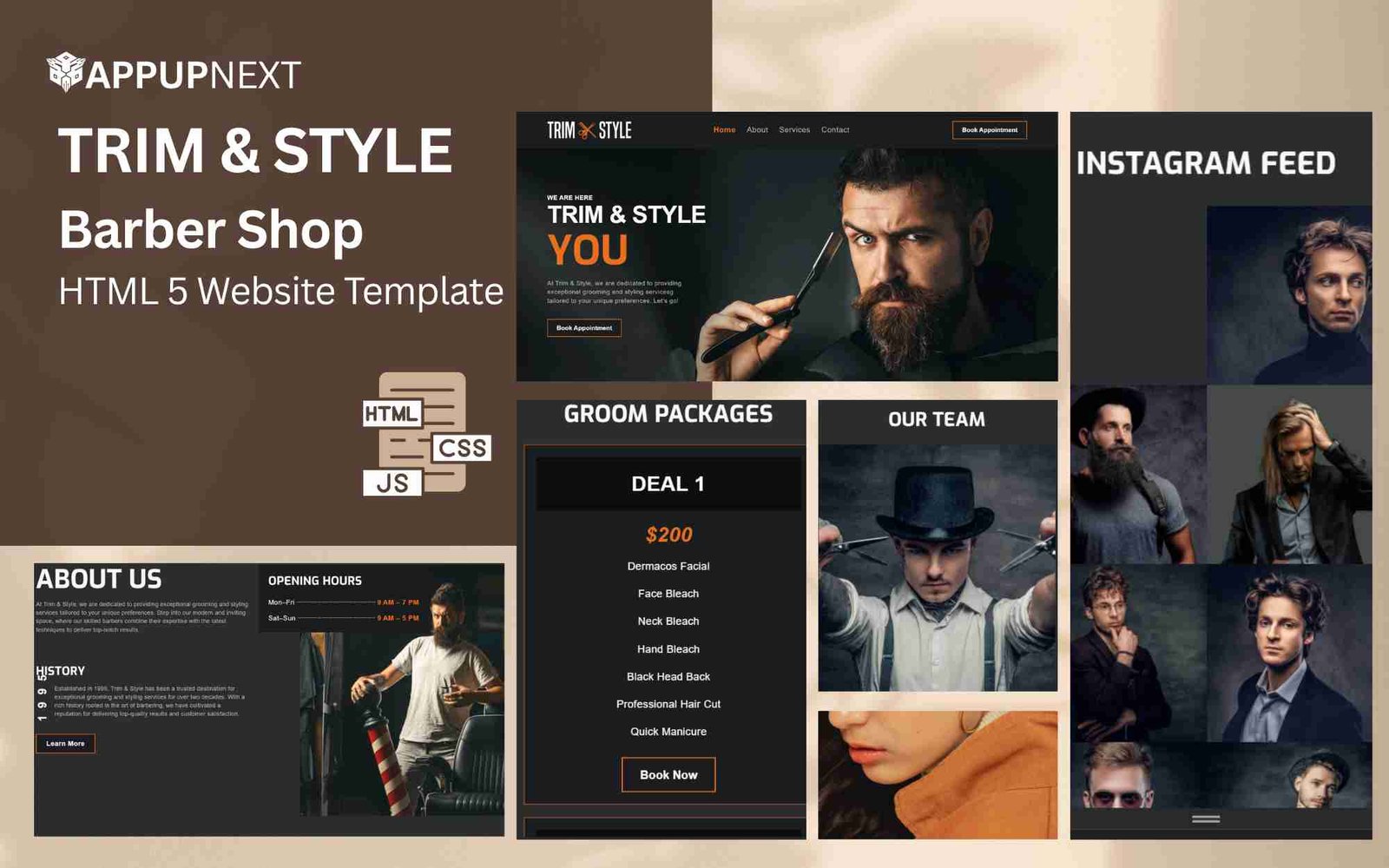 TRIM & STYLE  - Barber Shop - HTML 5 Website Template