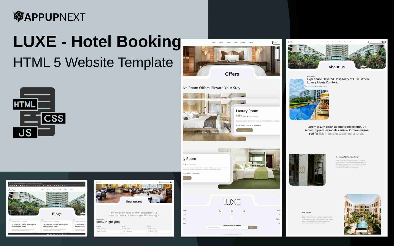 LUXE - Hotel Booking - HTML 5 Website Template