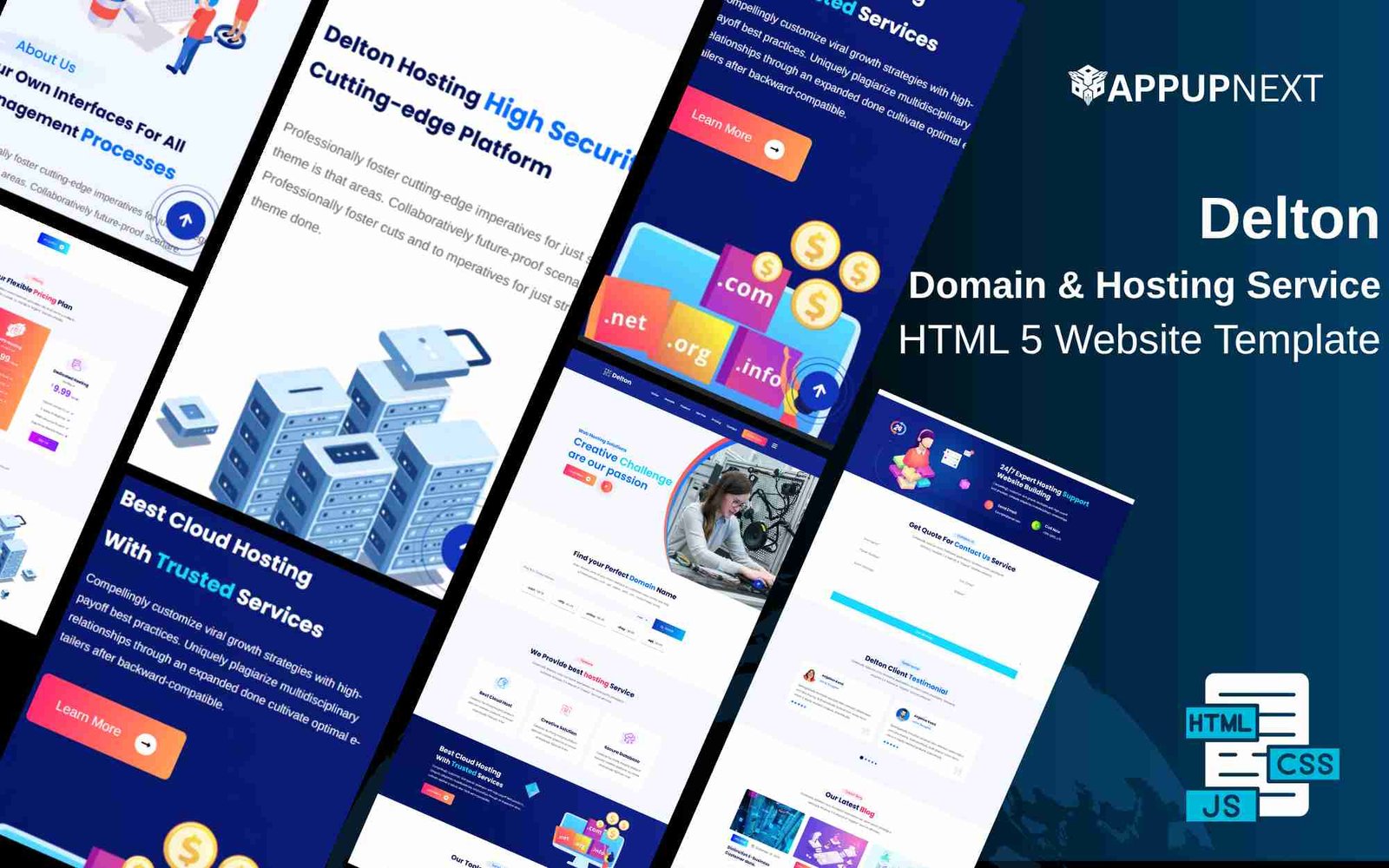Delton - Domain & Hosting Service - HTML 5 Website Template - v1