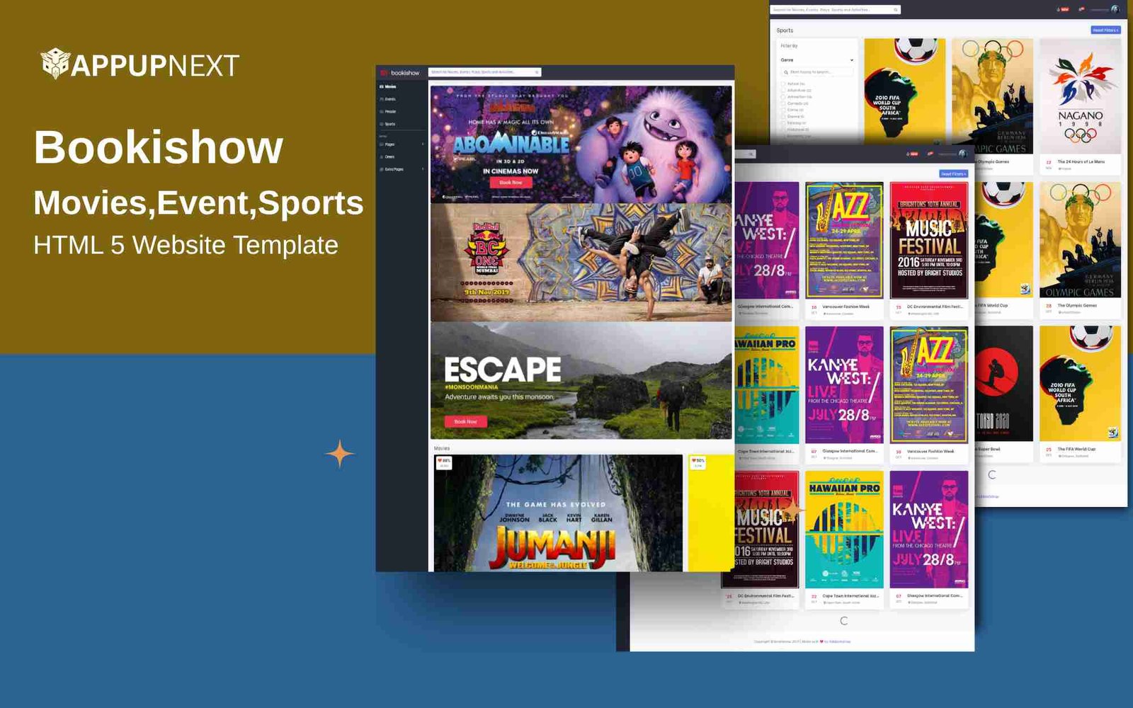 Bookishow - Movies,Event,Sports - HTML 5 Website Template