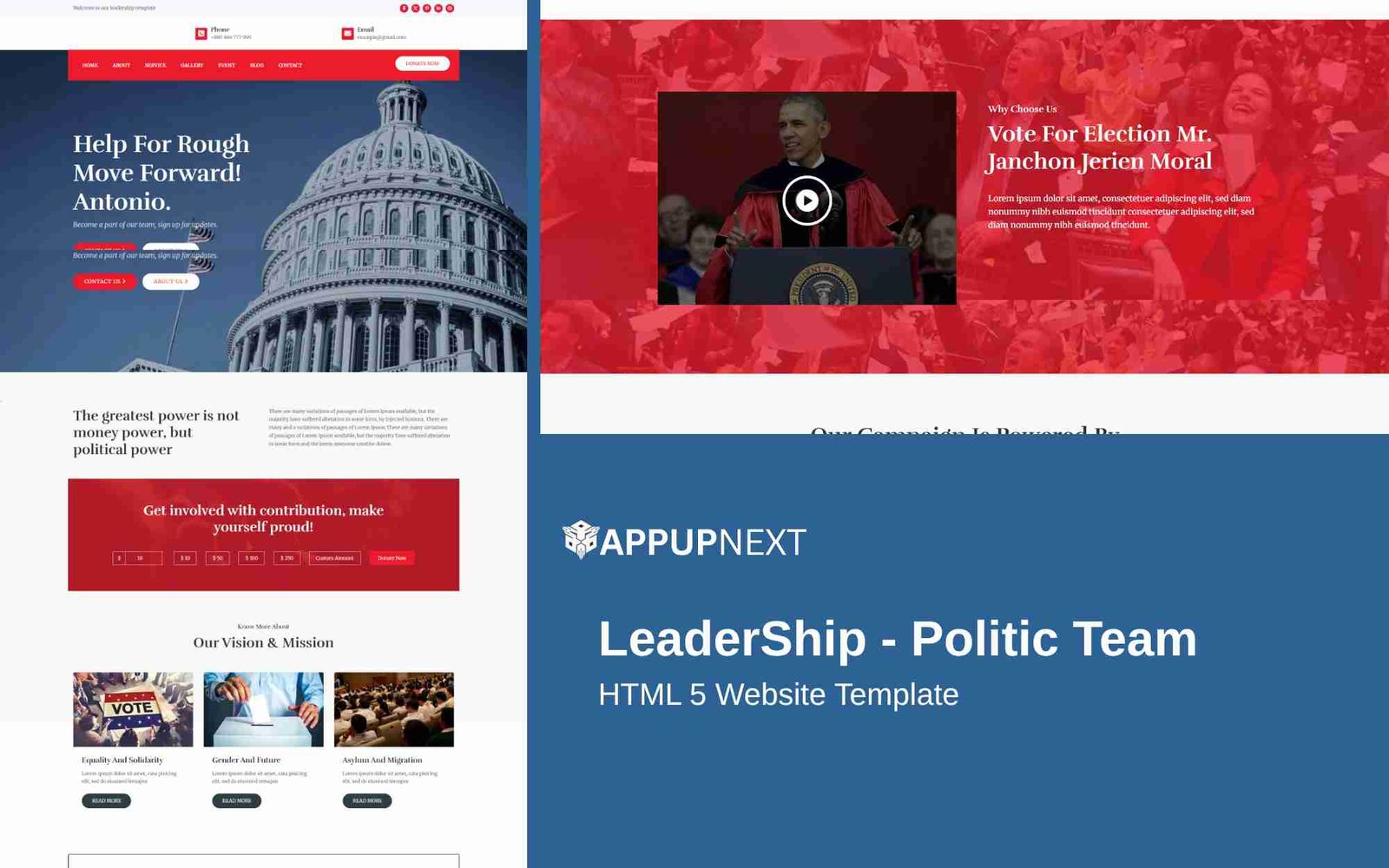 LeaderShip - Politic Team - HTML 5 Website Template - v4
