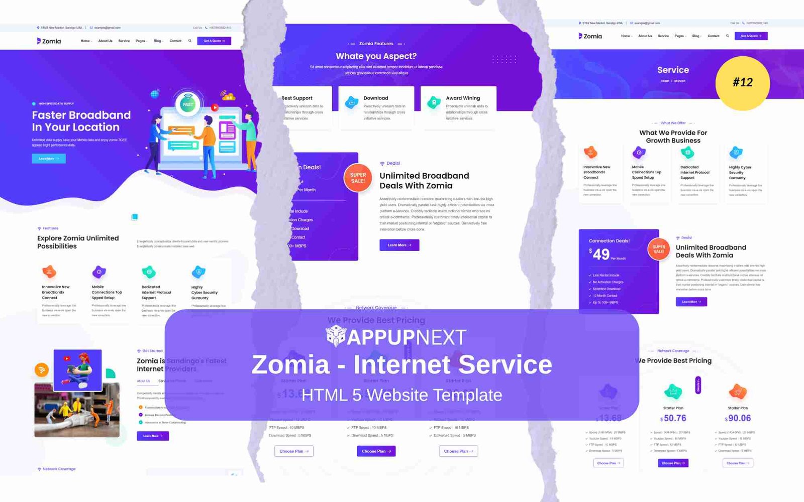 Zomia - Internet Service - HTML 5 Website Template