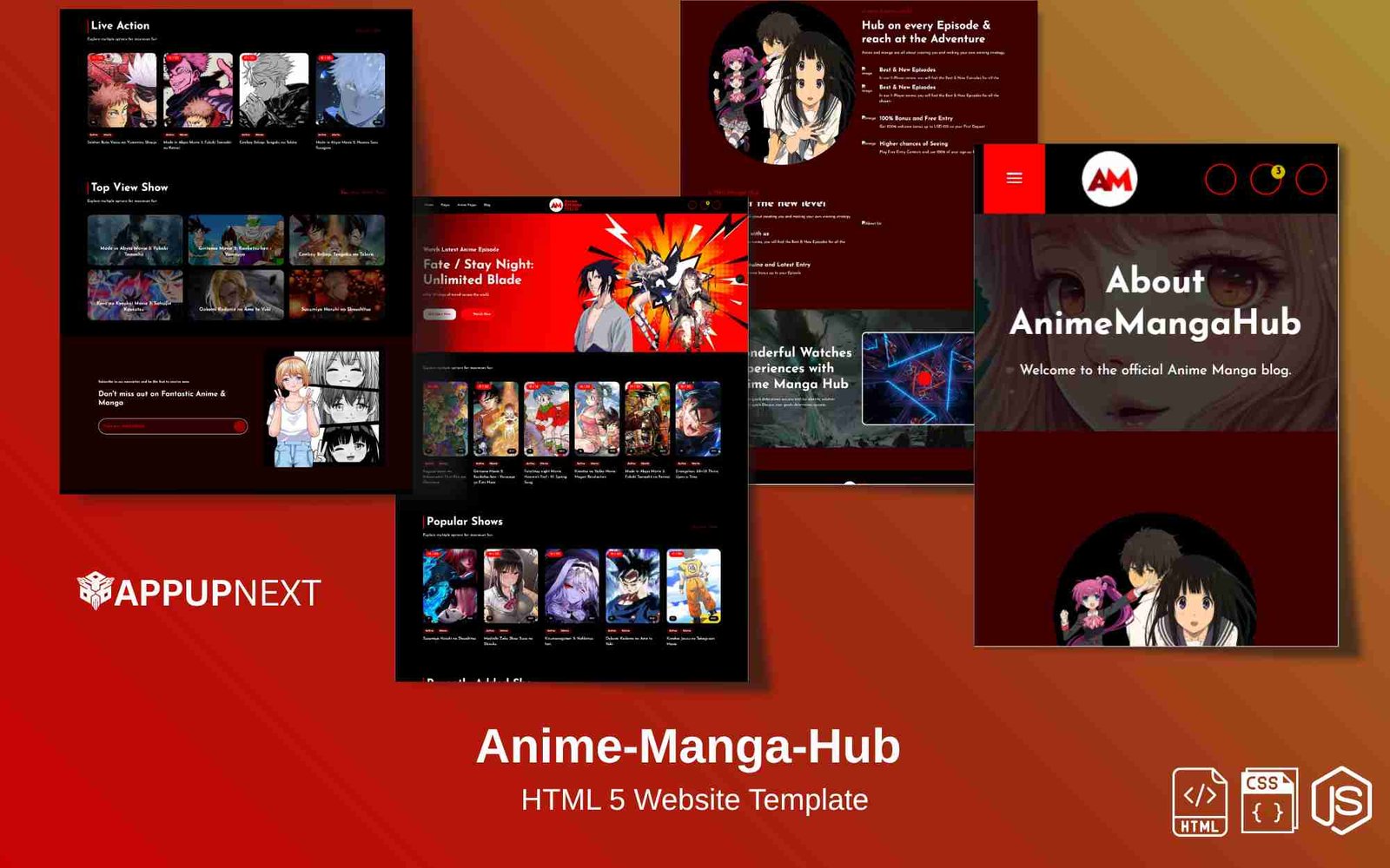 Anime-Manga-Hub  - HTML 5 Website Template - v1
