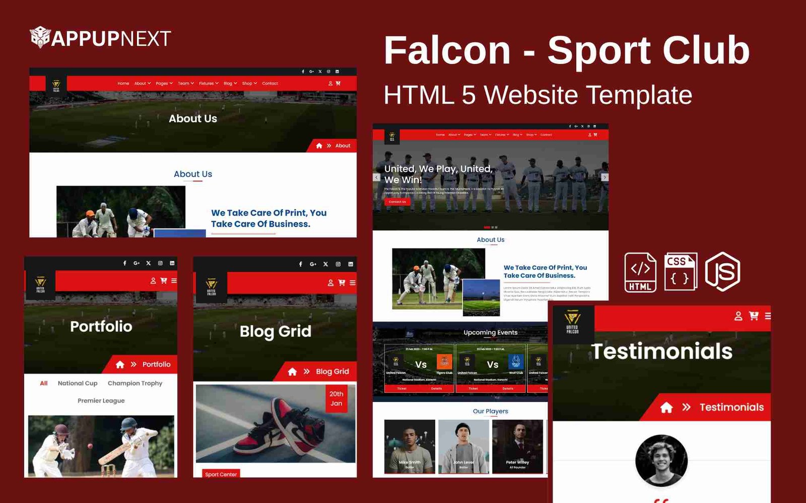Falcon - Sport Club - HTML 5 Website Template