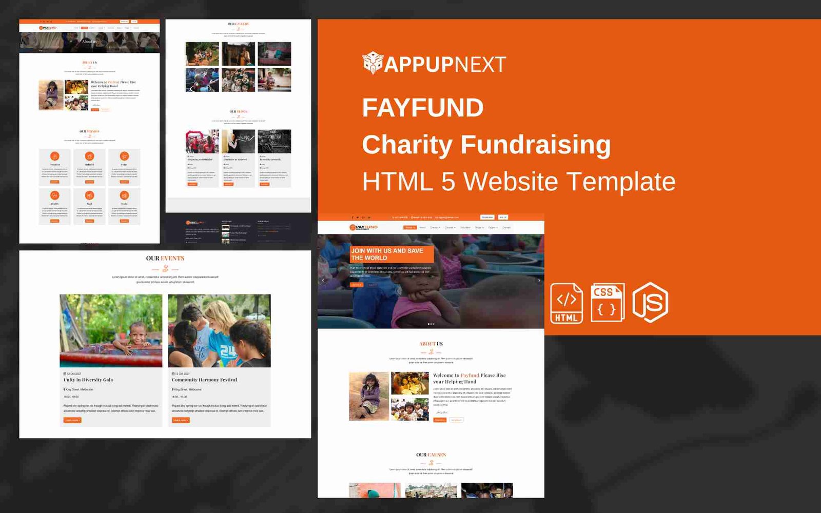 FAYFUND - Charity Fundraising - HTML 5 Website Template - v1