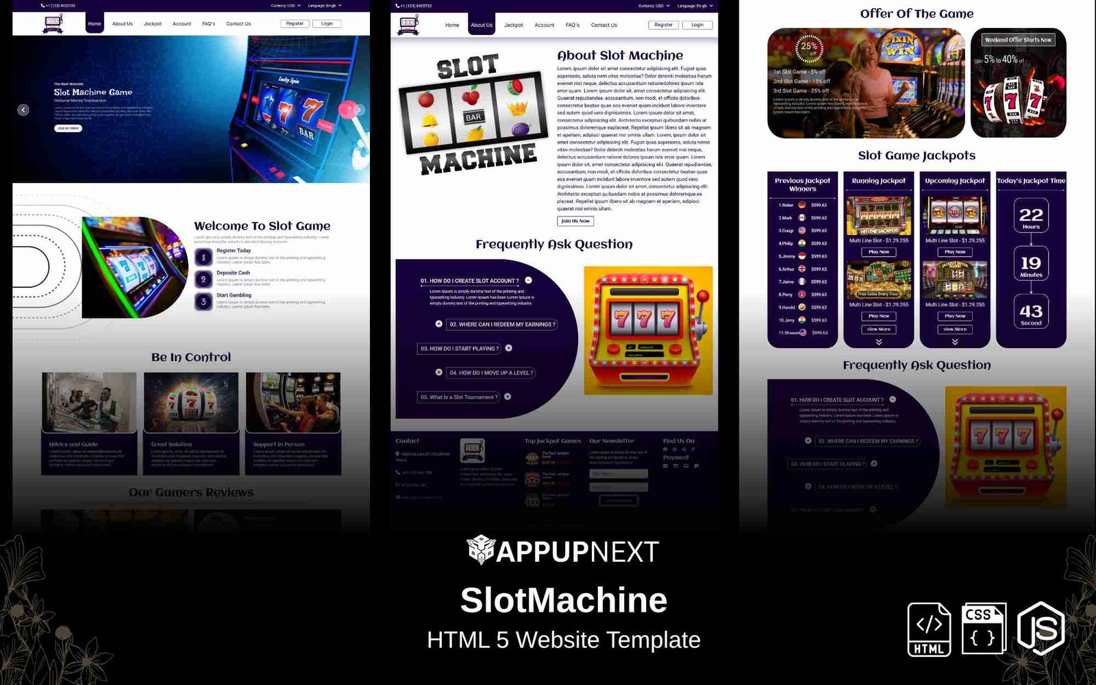SlotMachine - HTML 5 Website Template