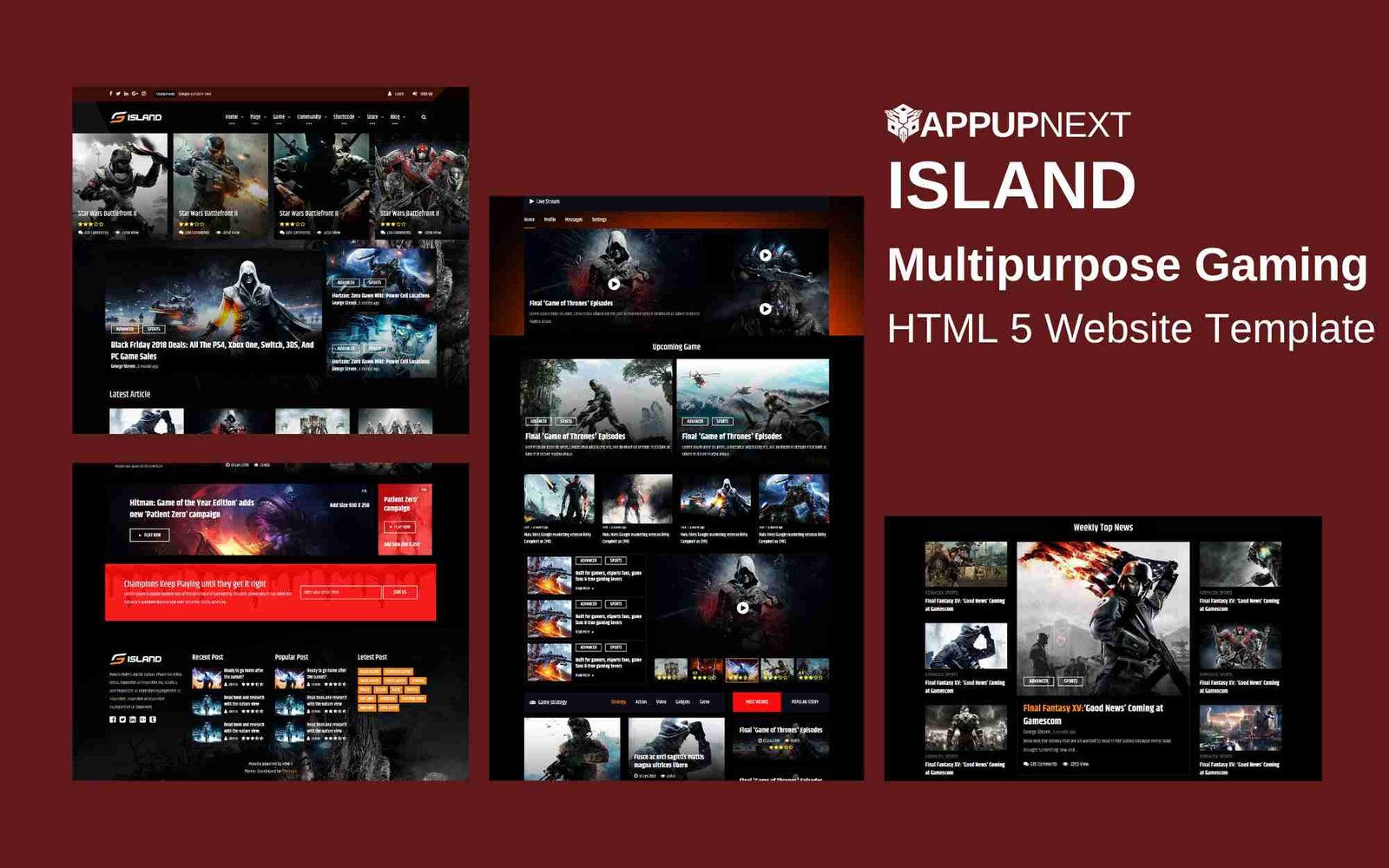 ISLAND - Multipurpose Gaming - HTML 5 Website Template - v3