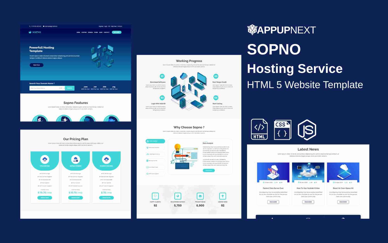 SOPNO  - Hosting Service  - HTML 5 Website Template - v1