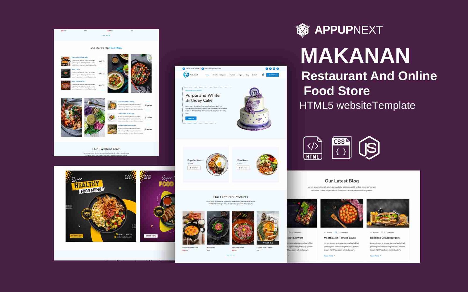 MAKANAN - Restaurant And Online Food Store- HTML 5 Website Template