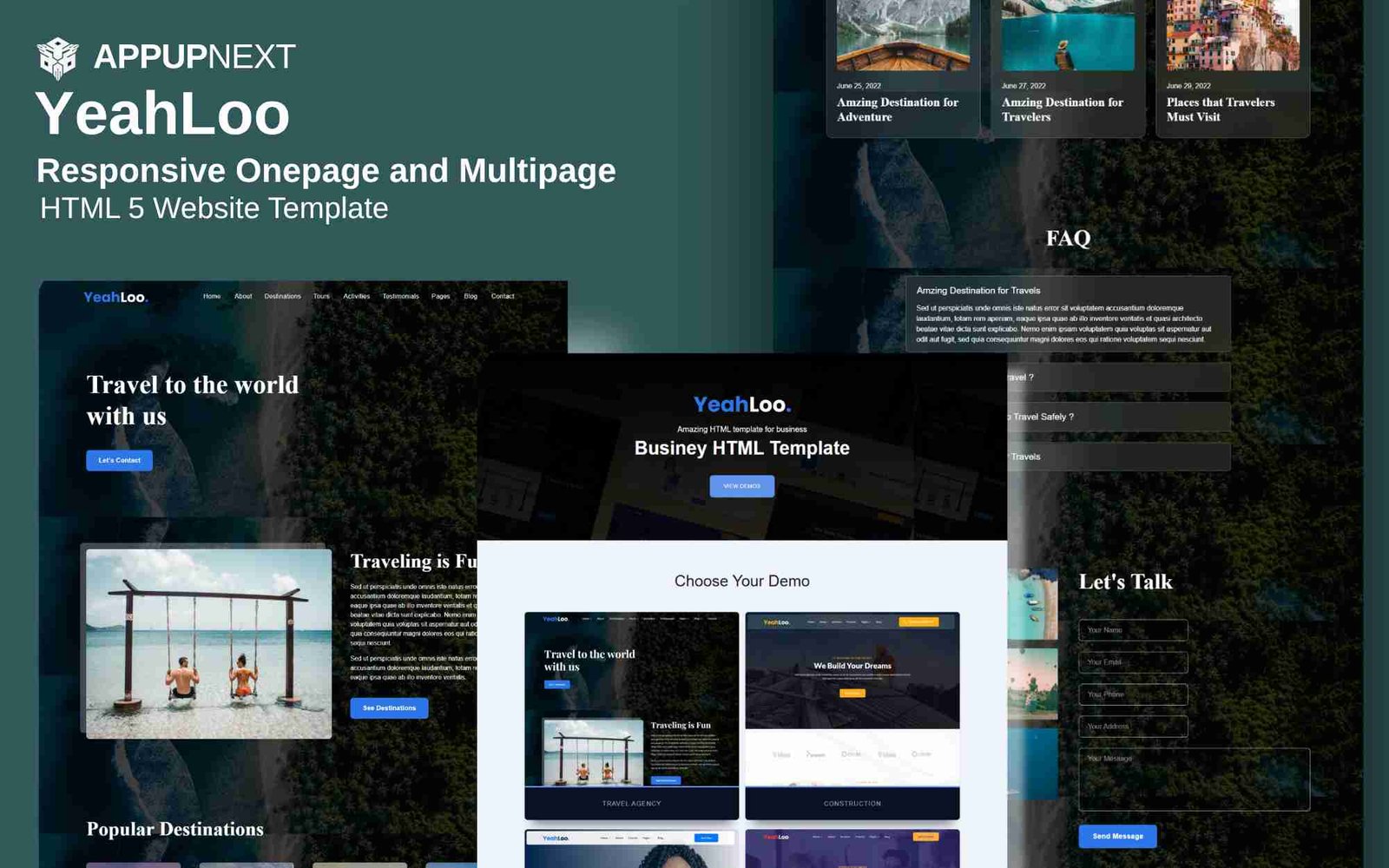 YeahLoo - Responsive Onepage and Multipage -  HTML 5 Website Template