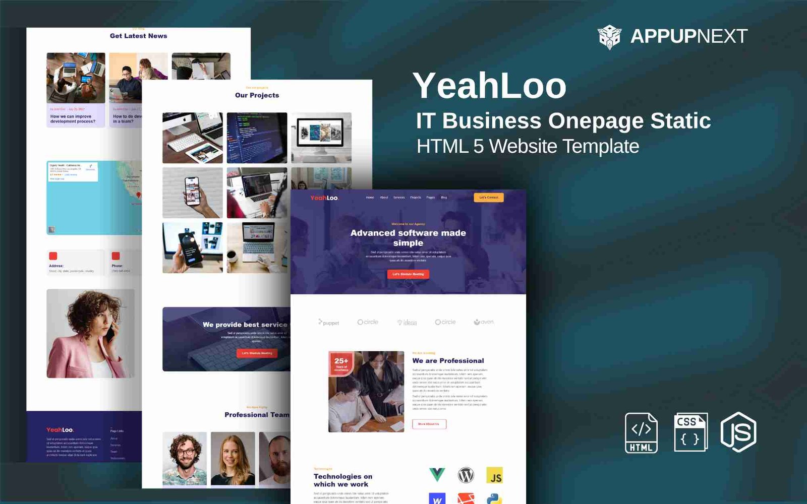 YeahLoo - IT Business Onepage Static- HTML 5 Website Template