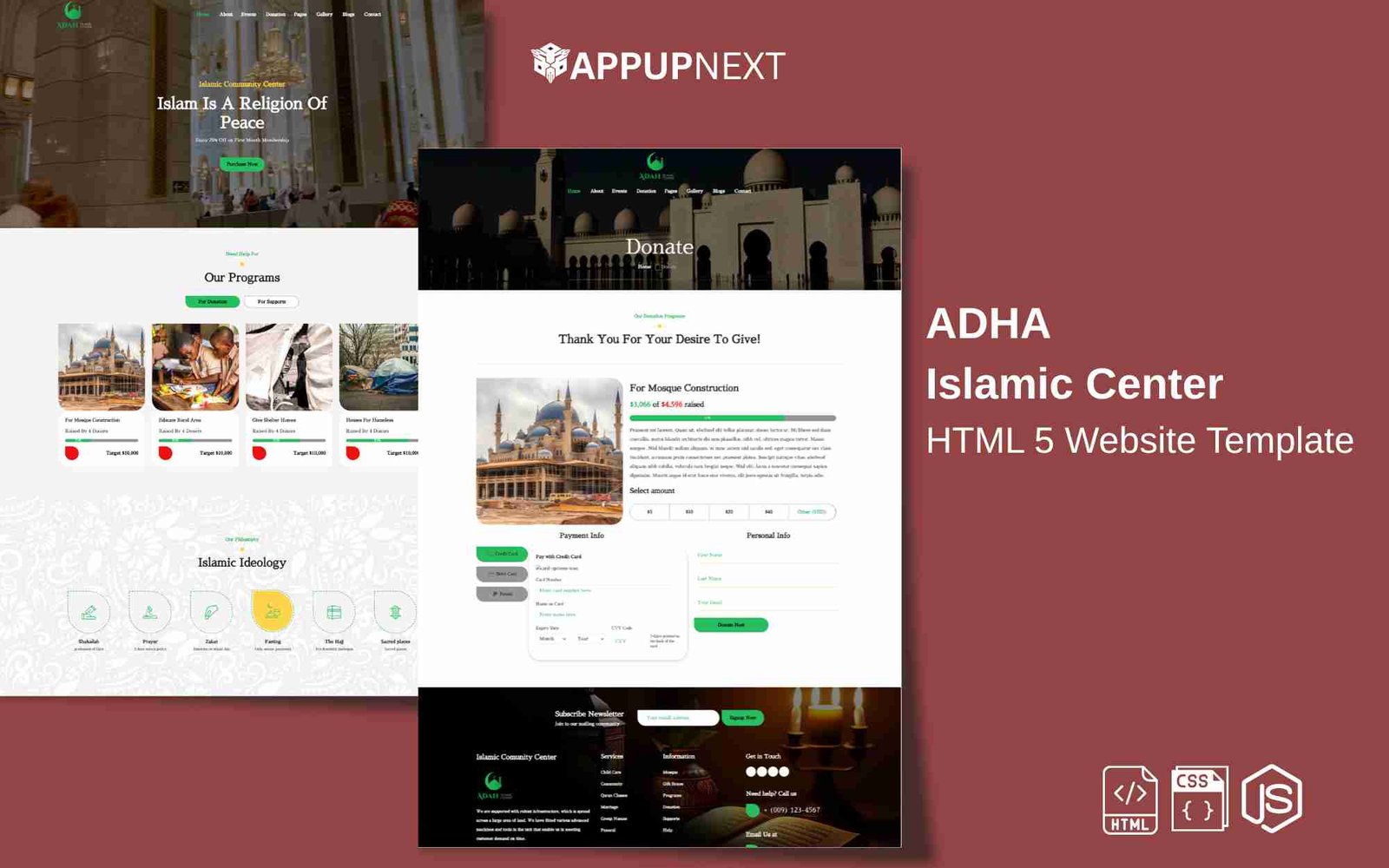 ADHA - Islamic Center - HTML 5 Website Template - v3