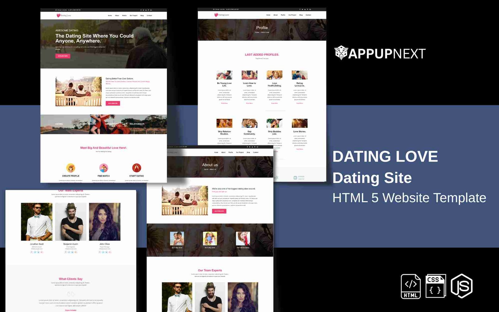 DATING LOVE - Dating Site - HTML 5 Website Template