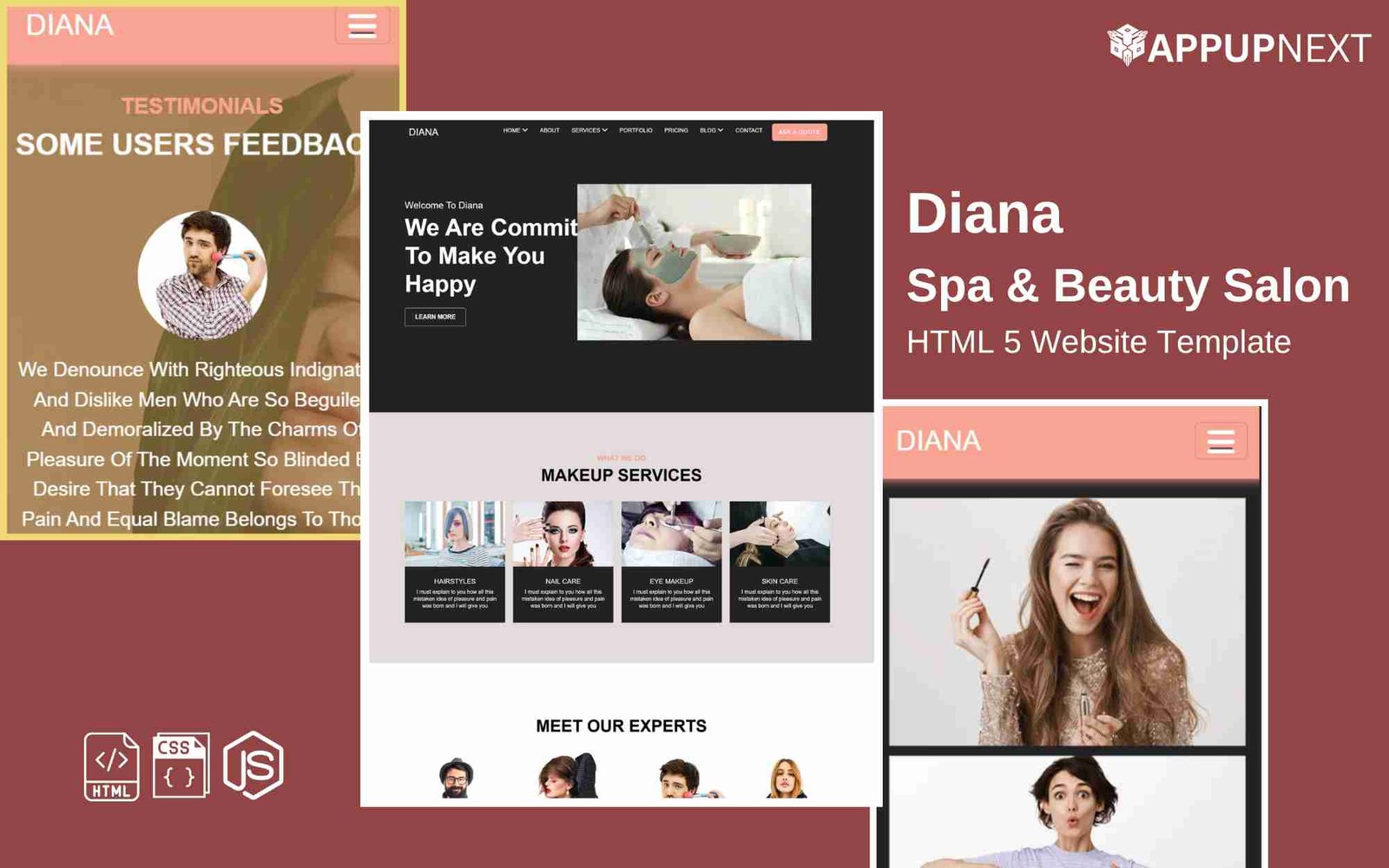 Diana - Spa & Beauty Salon - HTML 5 Website Template - v4