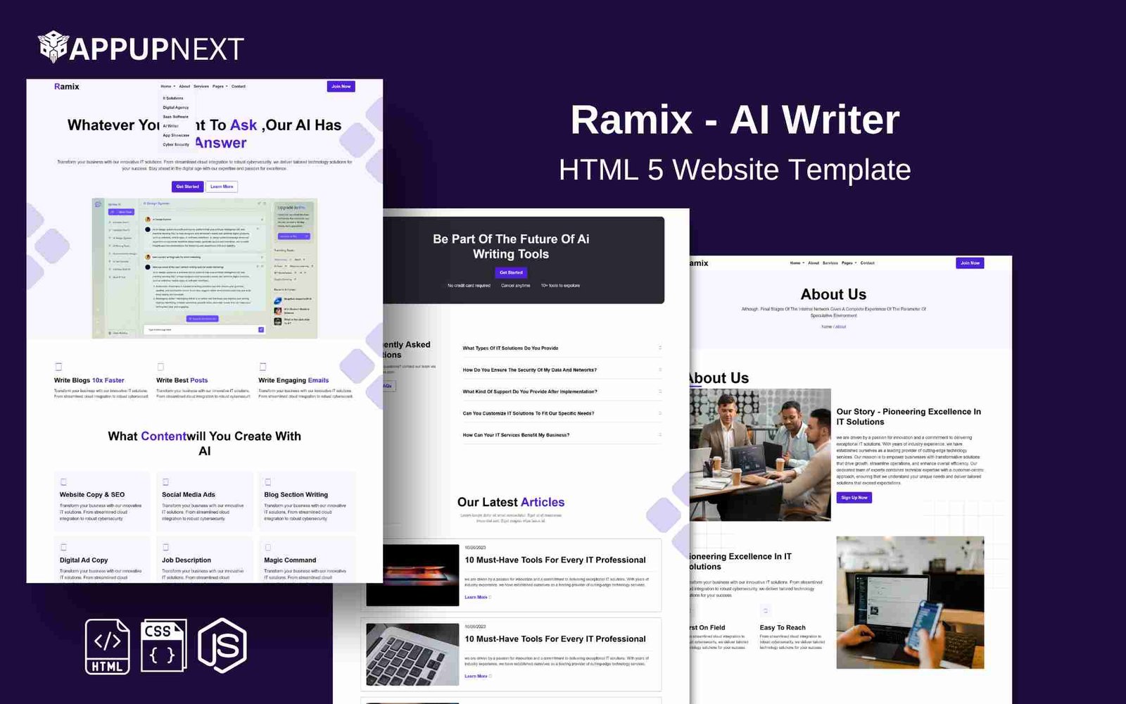 Ramix - AI Writer - HTML 5 Website Template - v4