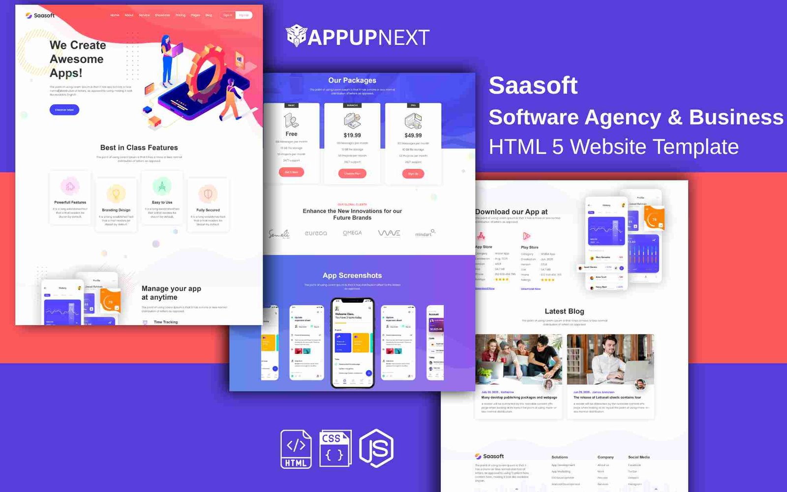 Saasoft - Software Agency & Business - HTML 5 Website Template - v1
