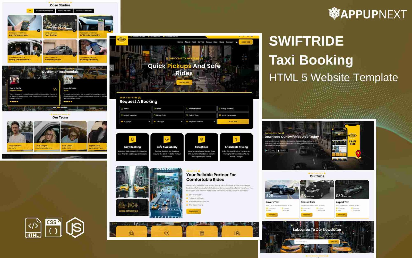SWIFTRIDE - Taxi Booking  - HTML 5 Website Template
