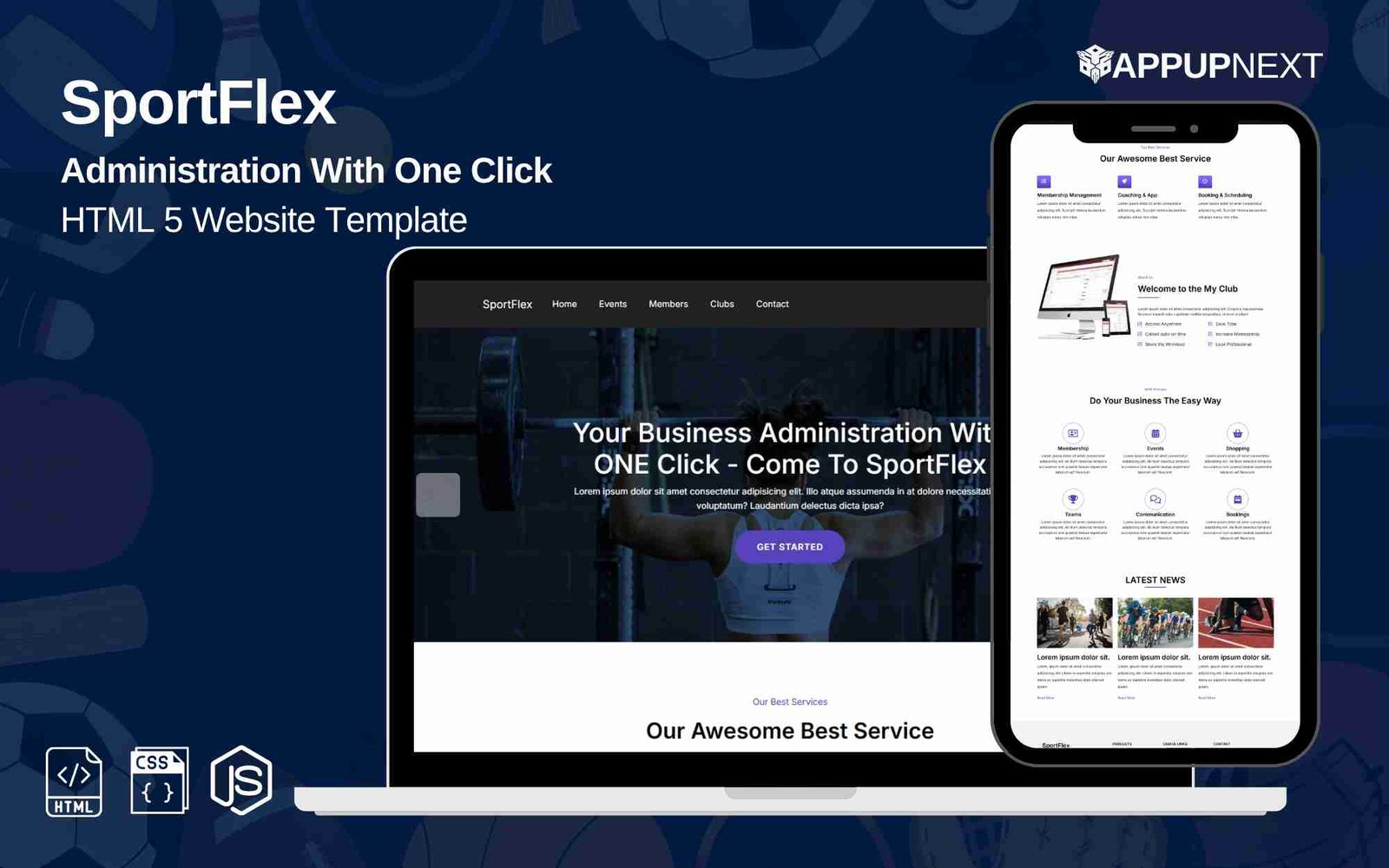SportFlex - Administration With One Click - HTML 5 Website Template - v1