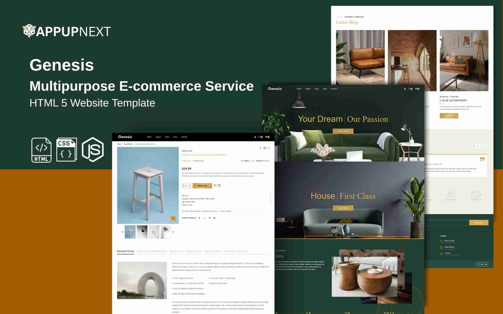 Genesis  - Multipurpose E-commerce Service - HTML 5 Website Template - v1