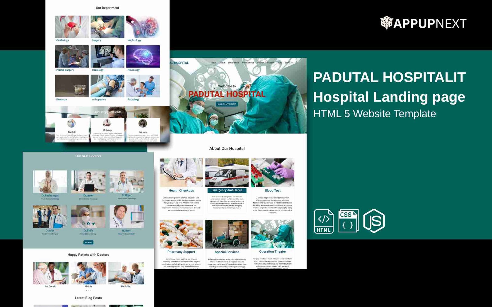PADUTAL HOSPITALIT  - Hospital Landing page - HTML 5 Website Template