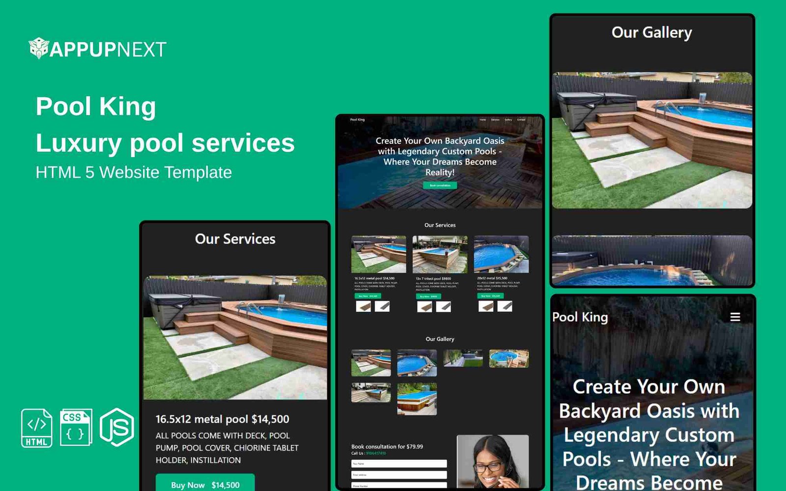Pool King - Luxury pool services  - HTML 5 Website Template