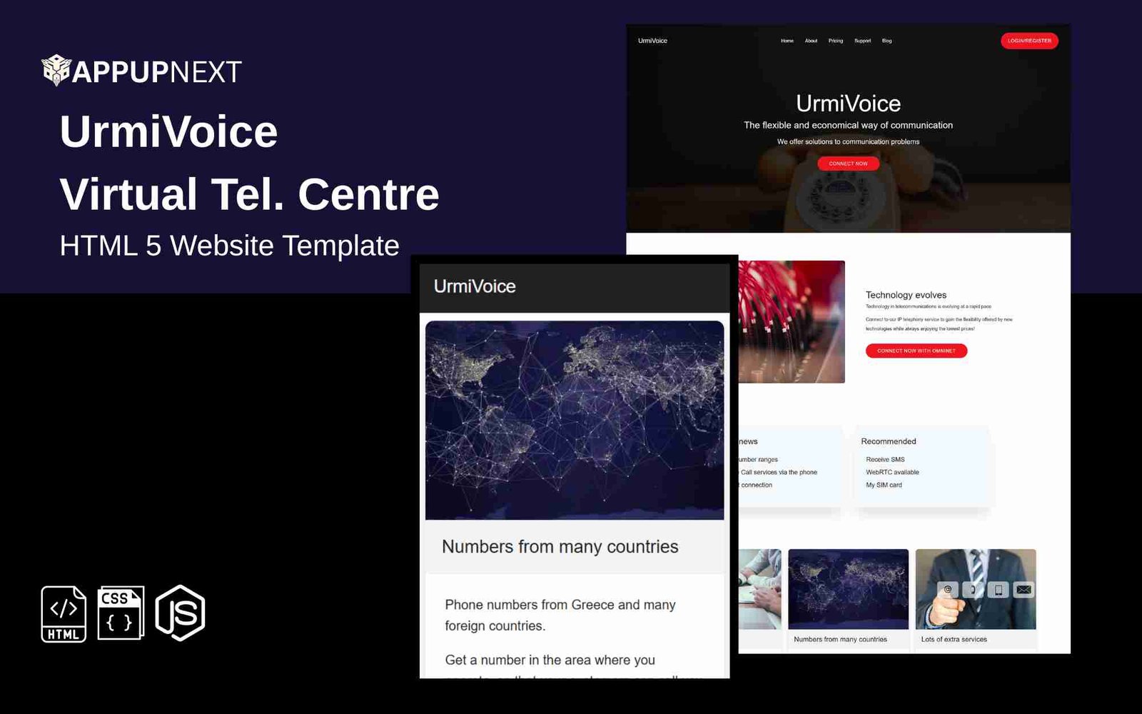 UrmiVoice - Virtual Tel. Centre - HTML 5 Website Template