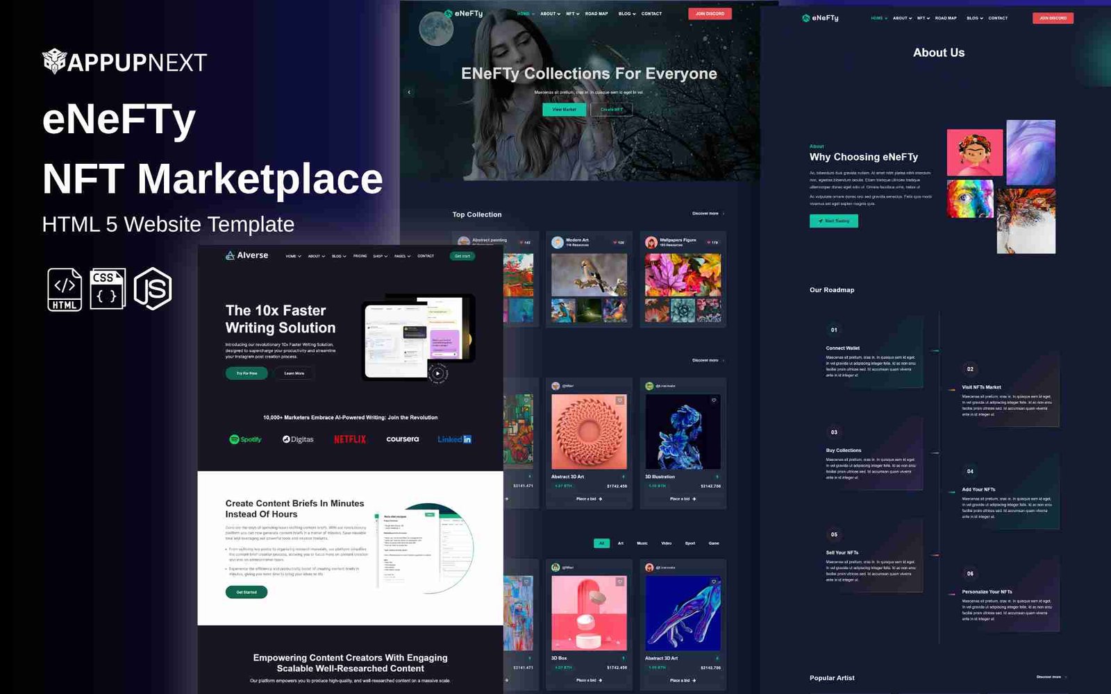 eNeFTy - NFT Marketplace - HTML 5 Website Template - v2