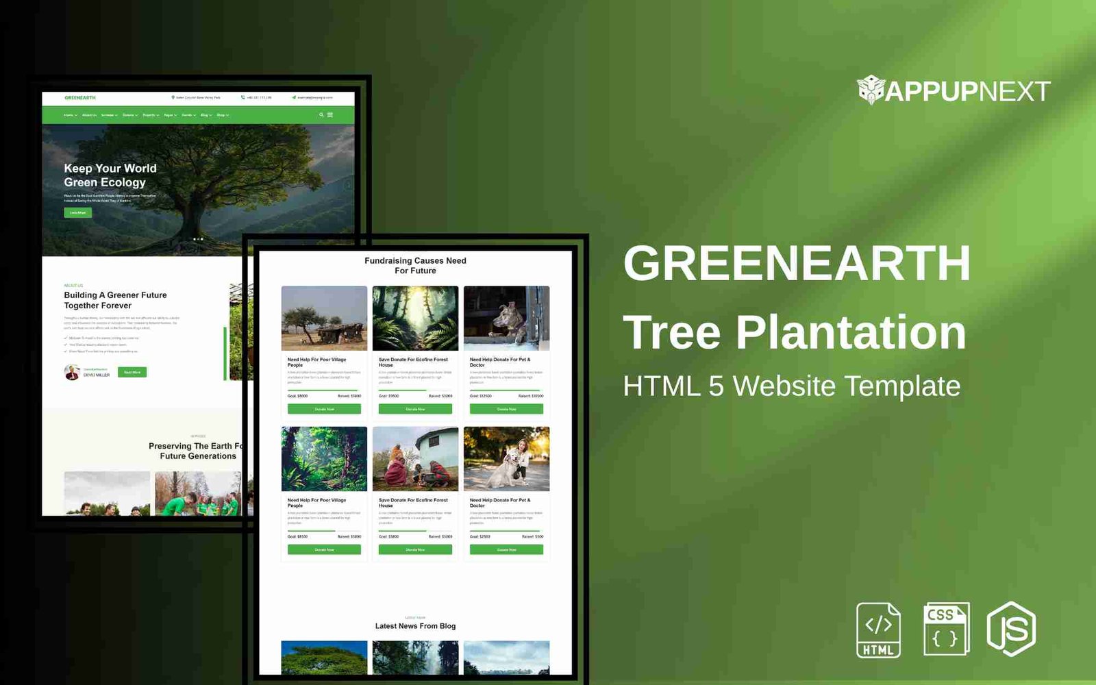 GREENEARTH - Tree Plantation - HTML 5 Website Template - v3