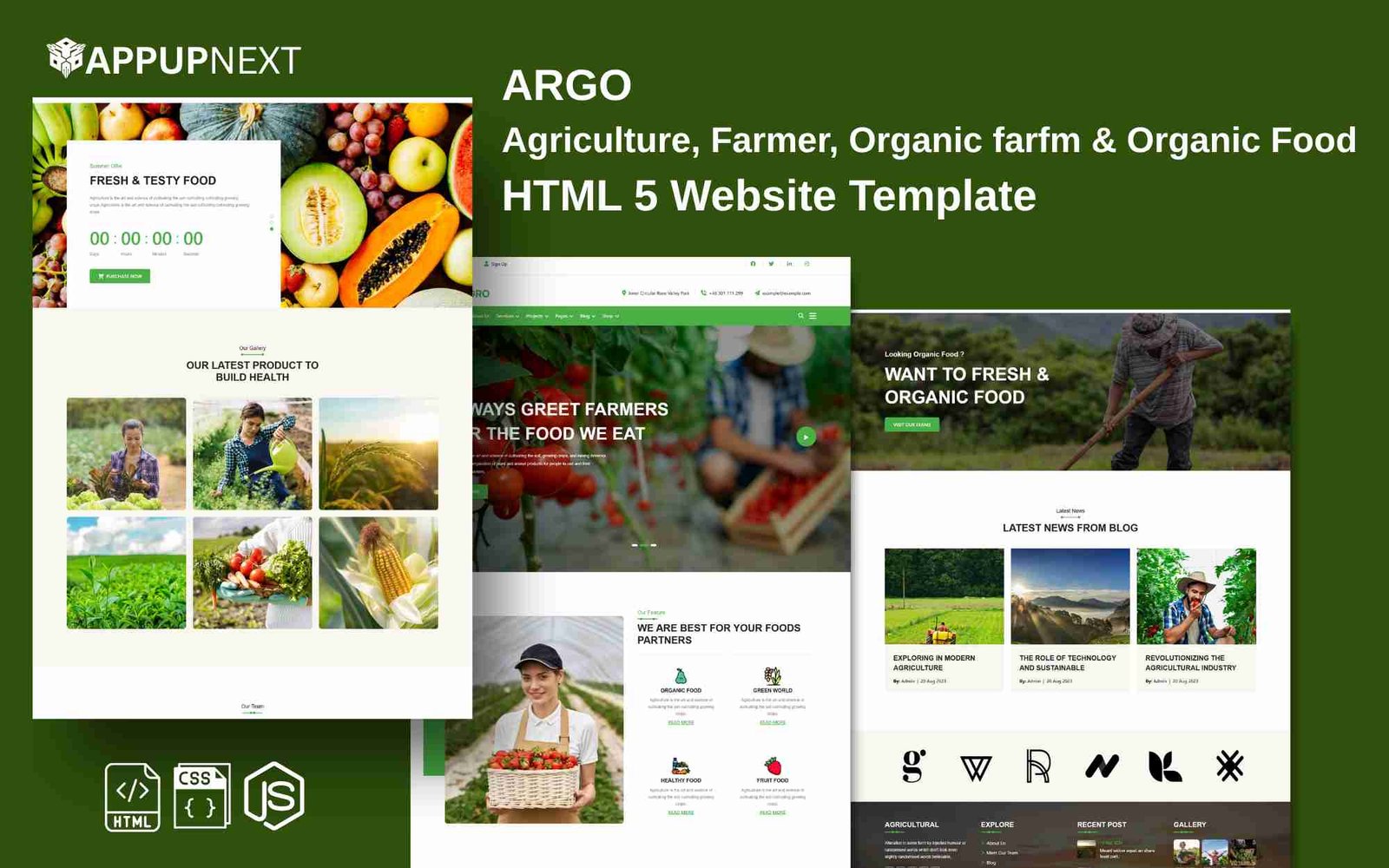 ARGO - Agriculture, Farmer, Organic farfm & Organic Food - HTML 5 Website Template - v2