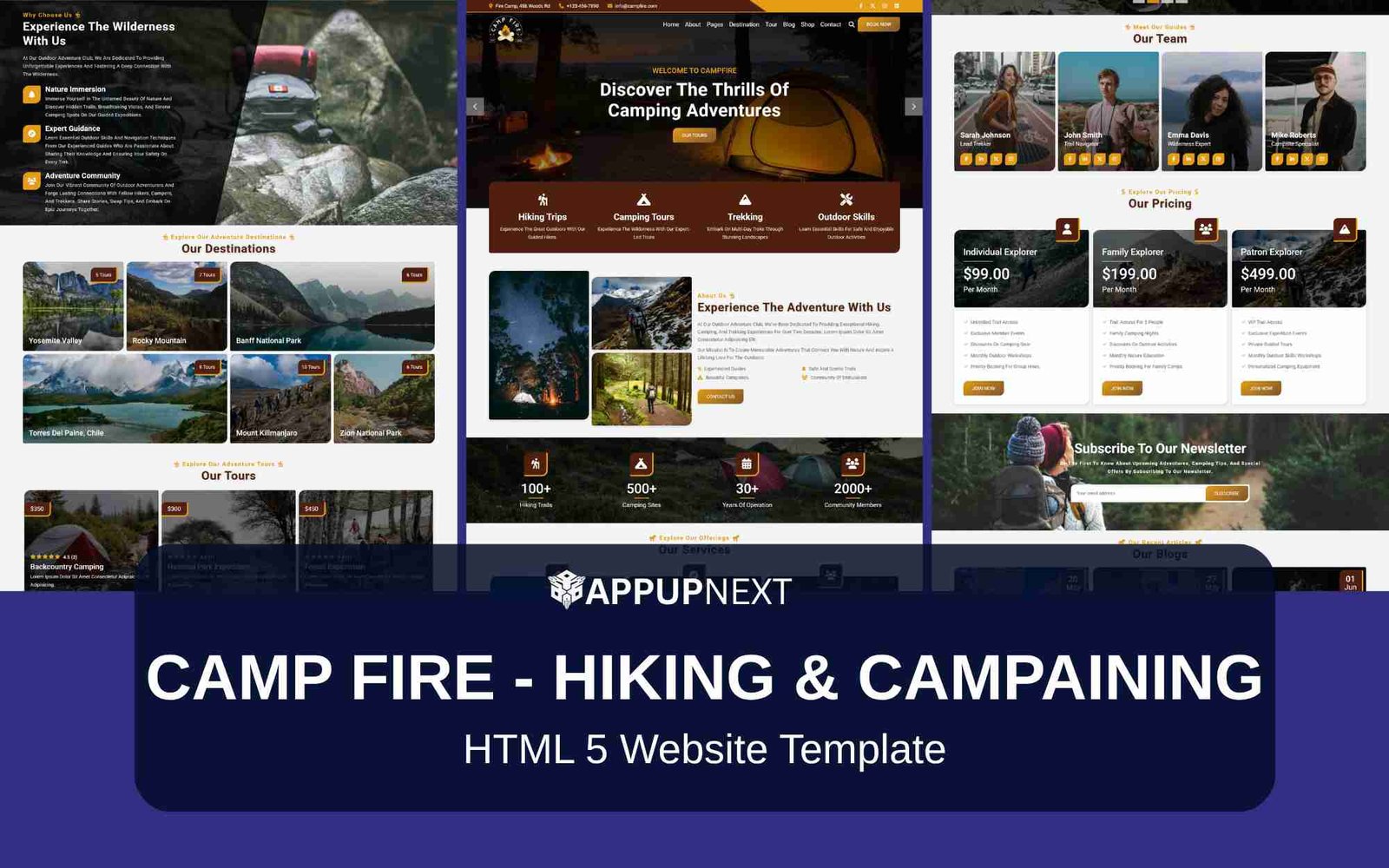 CAMP FIRE - Hiking & Campaining - HTML 5 Website Template