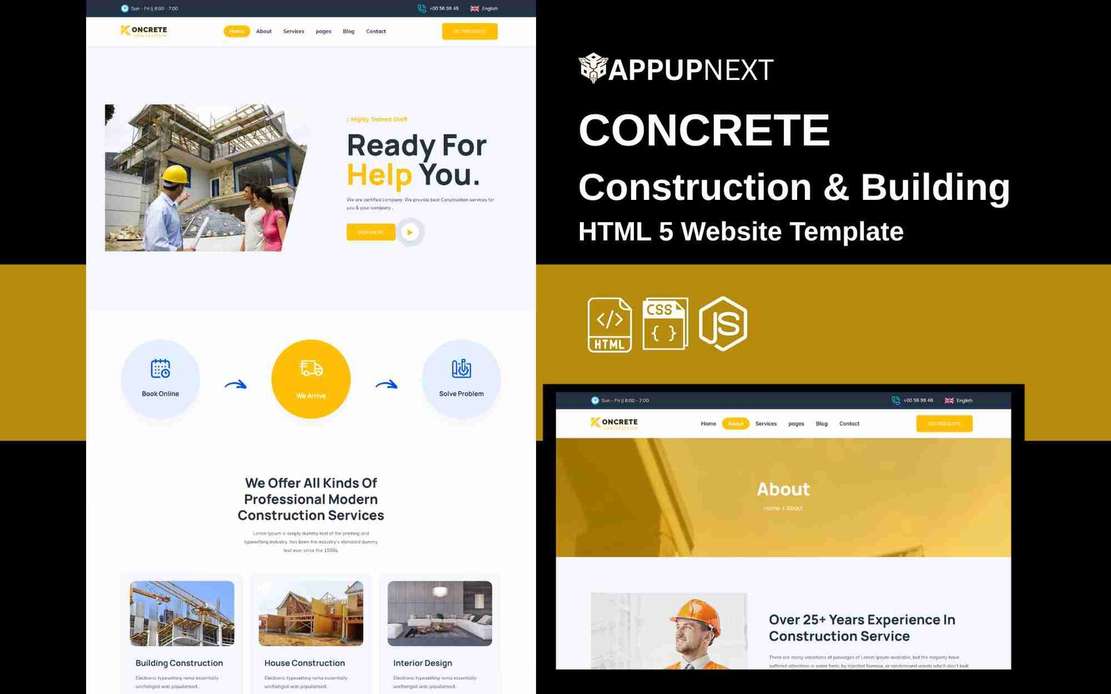 CONCRETE - Construction & Building - HTML 5 Website Template - v3