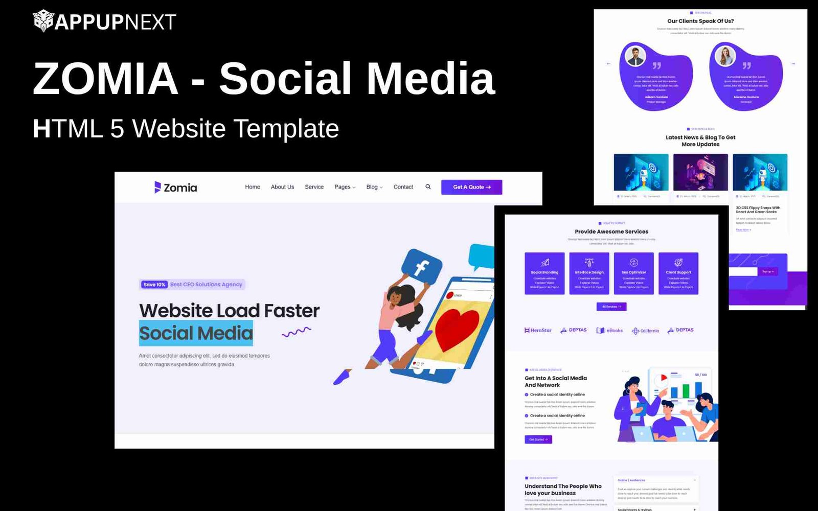 ZOMIA - Social Media - HTML 5 Website Template