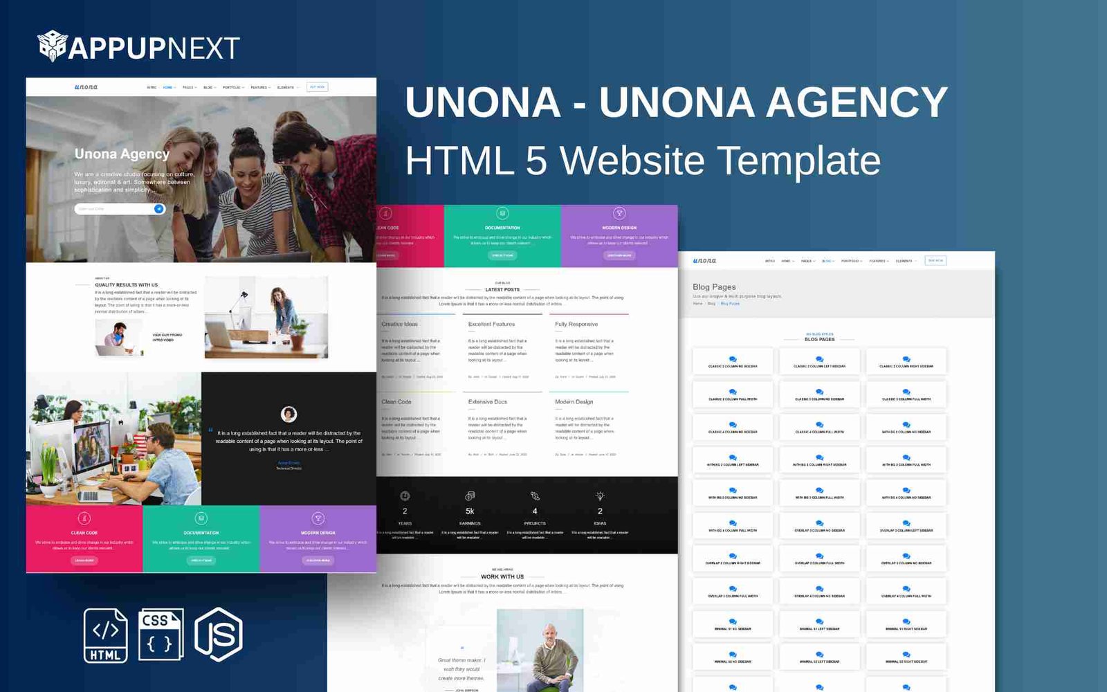 UNONA - Unona Agency - HTML 5 Website Template - v3