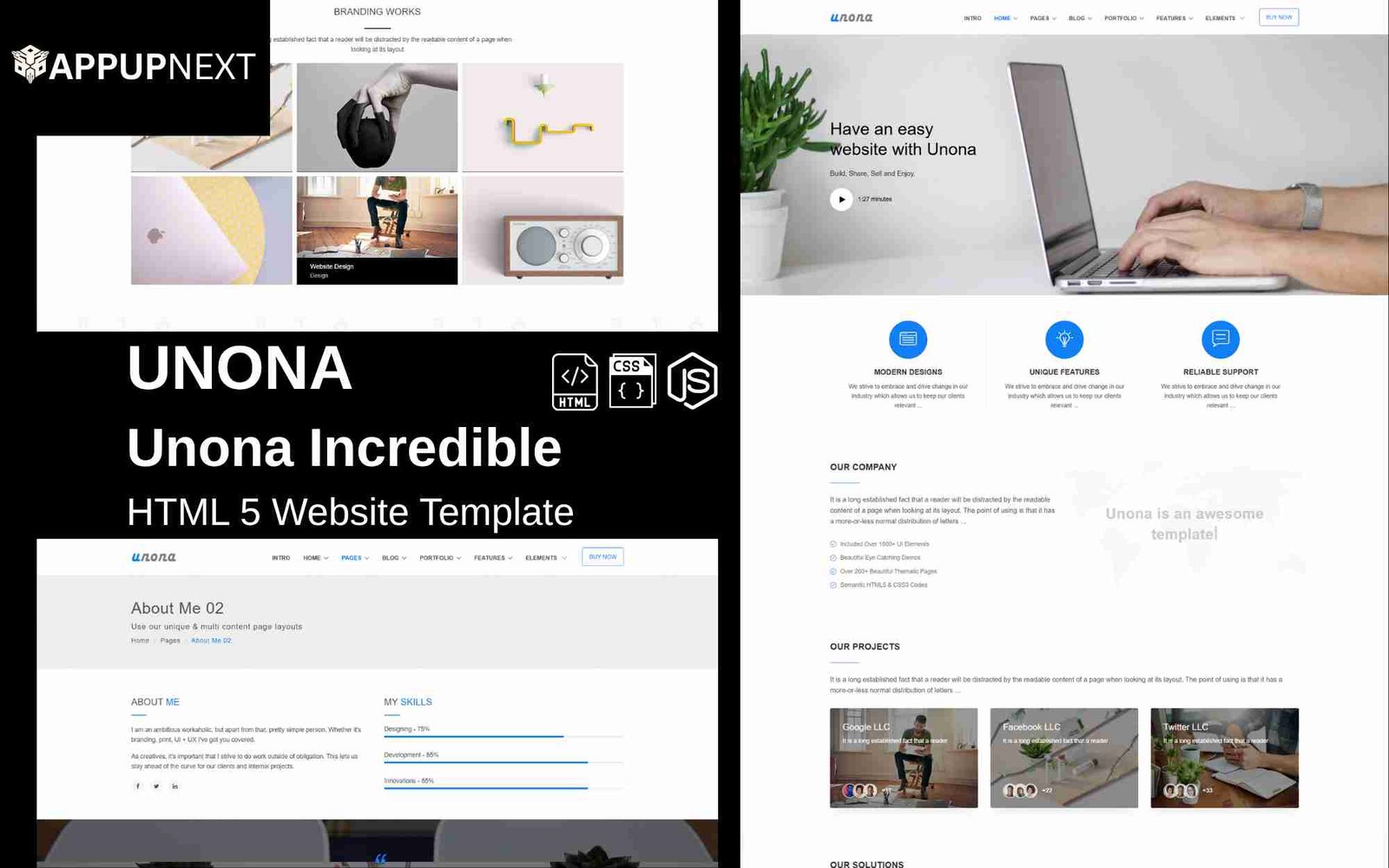 UNONA - Unona Incredible - HTML 5 Website Template - v9