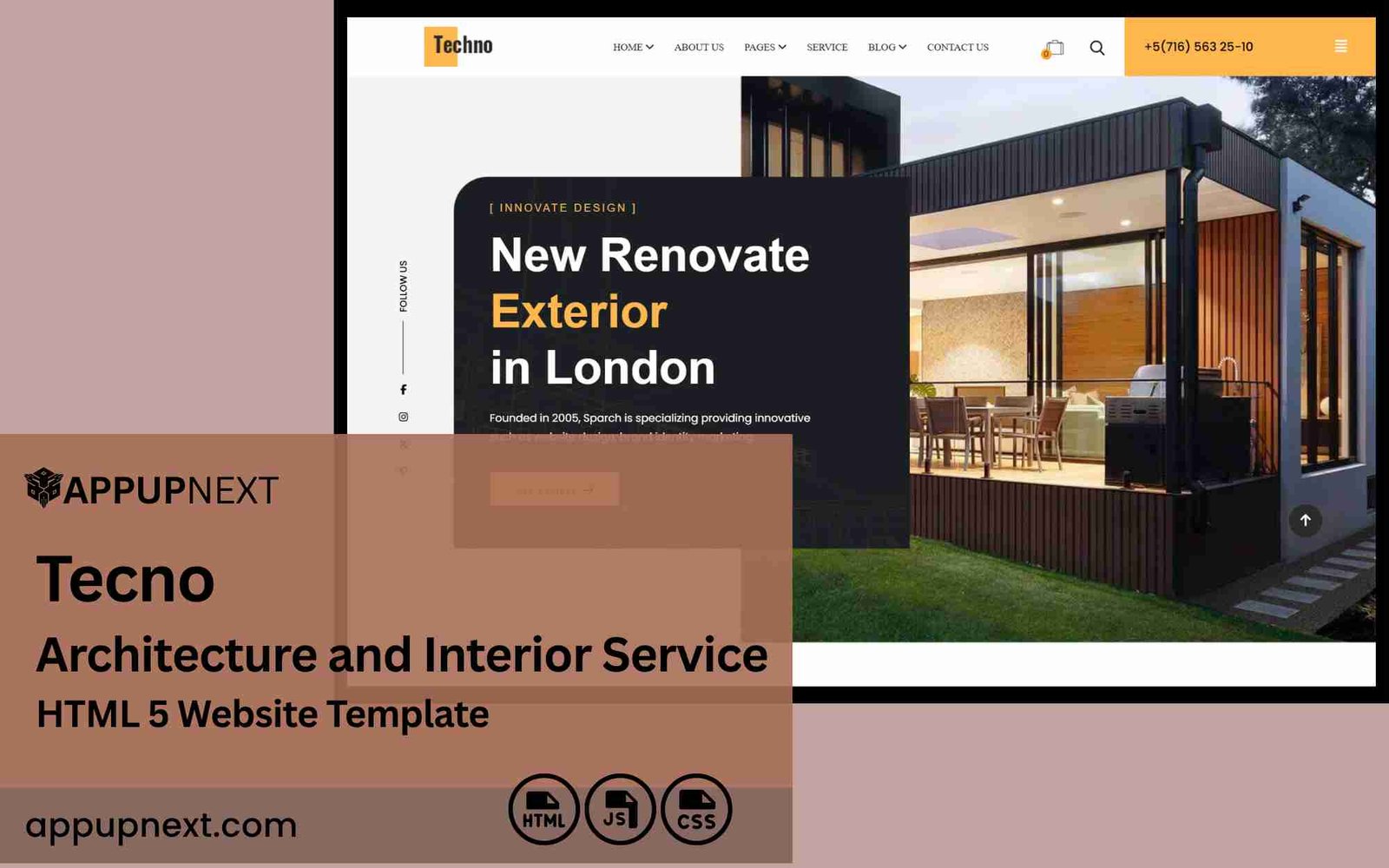 Tecno - Architecture and Interior Service- HTML 5 Website Template - v3