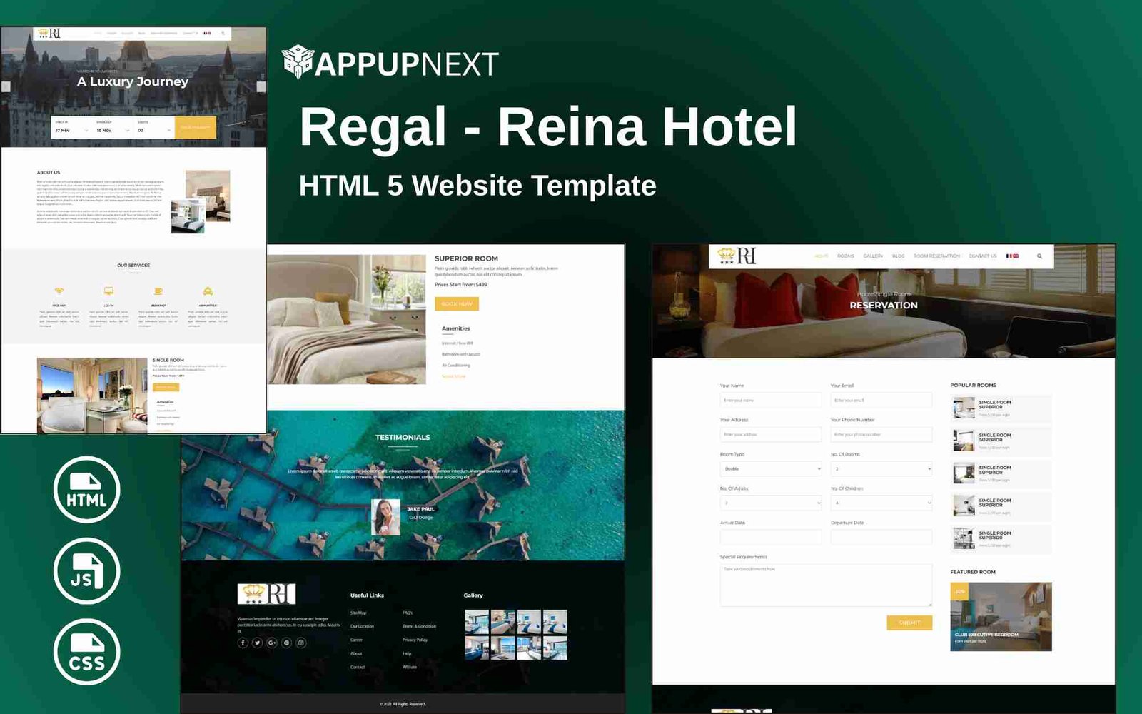 Regal - Reina Hotel - HTML 5 Website Template - v2