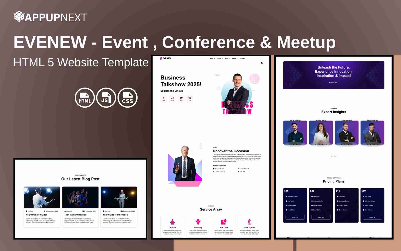 EVENEW - Event , Conference & Meetup - HTML 5 Website Template - v1