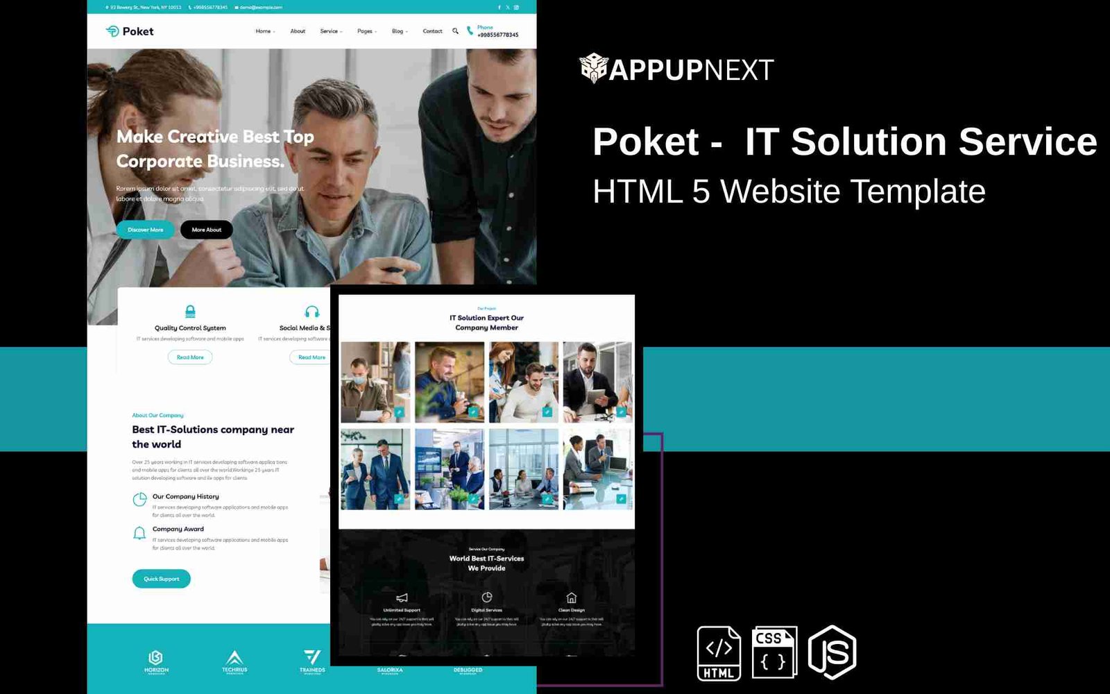 Poket - IT Solution Service - HTML 5 Website Template - v6