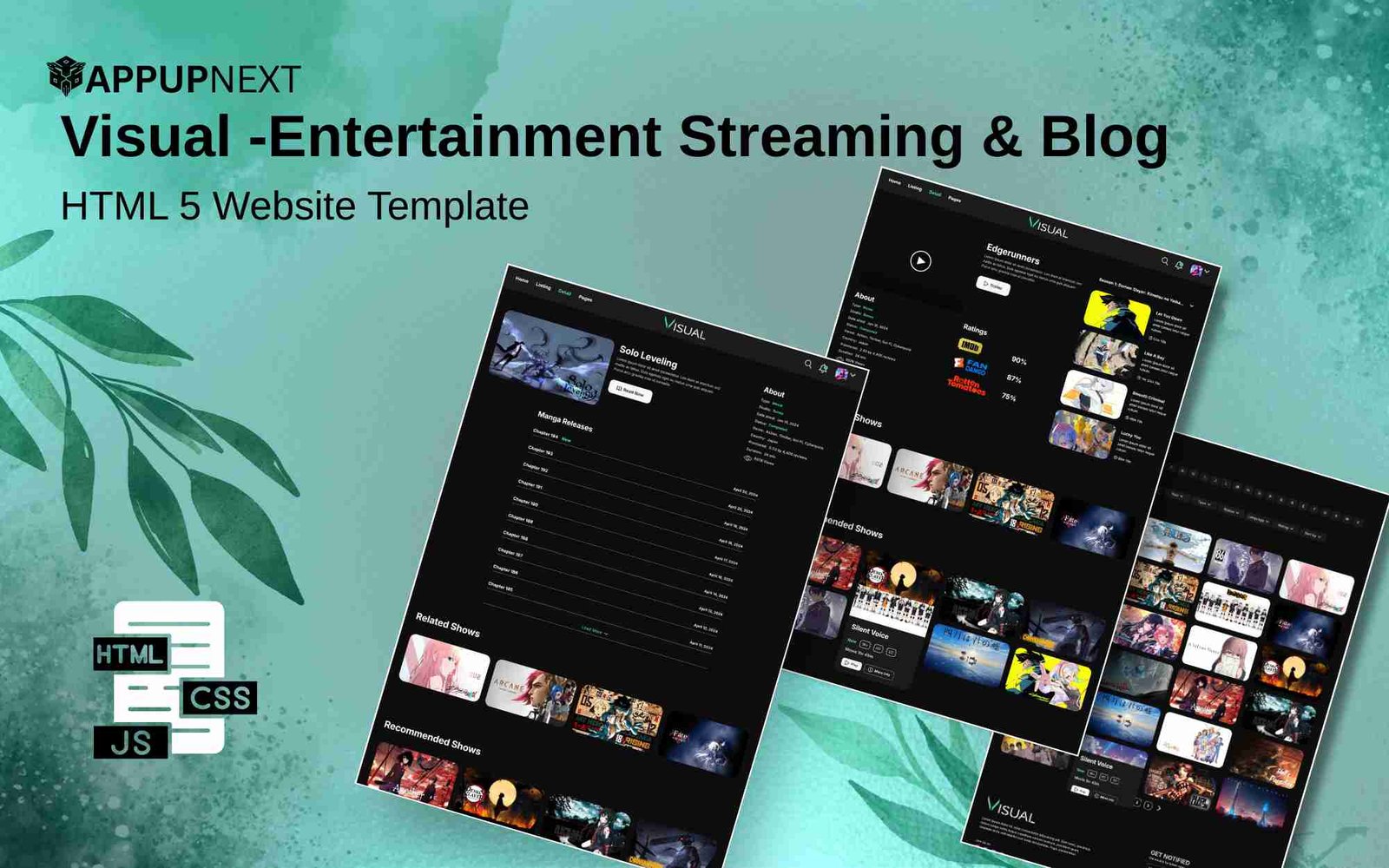 Visual - Entertainment Streaming & Blog - HTML 5 Website Template - v4