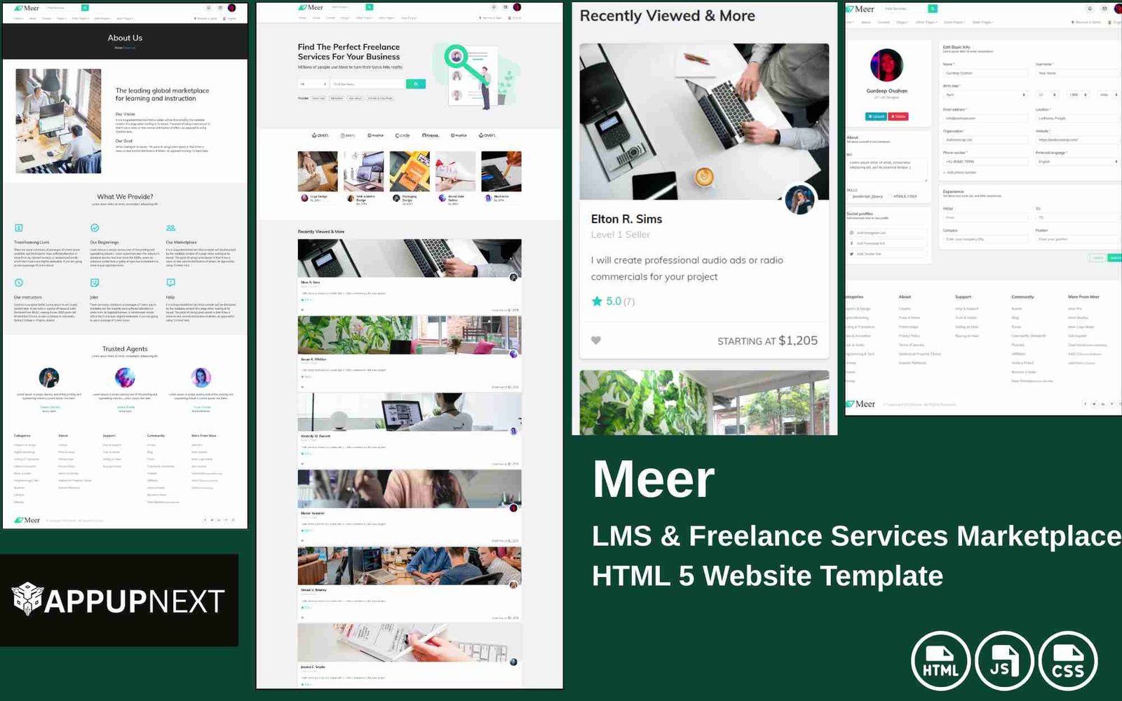 Meer - LMS & Freelance Services Marketplace - HTML 5 Website Template