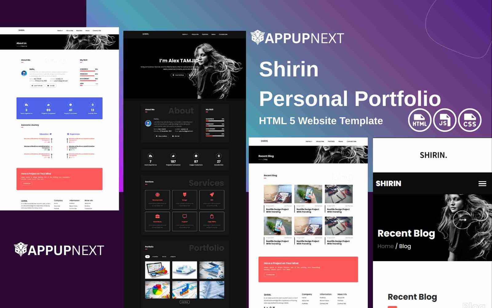 Shirin - Personal Portfolio - HTML 5 Website Template - v2