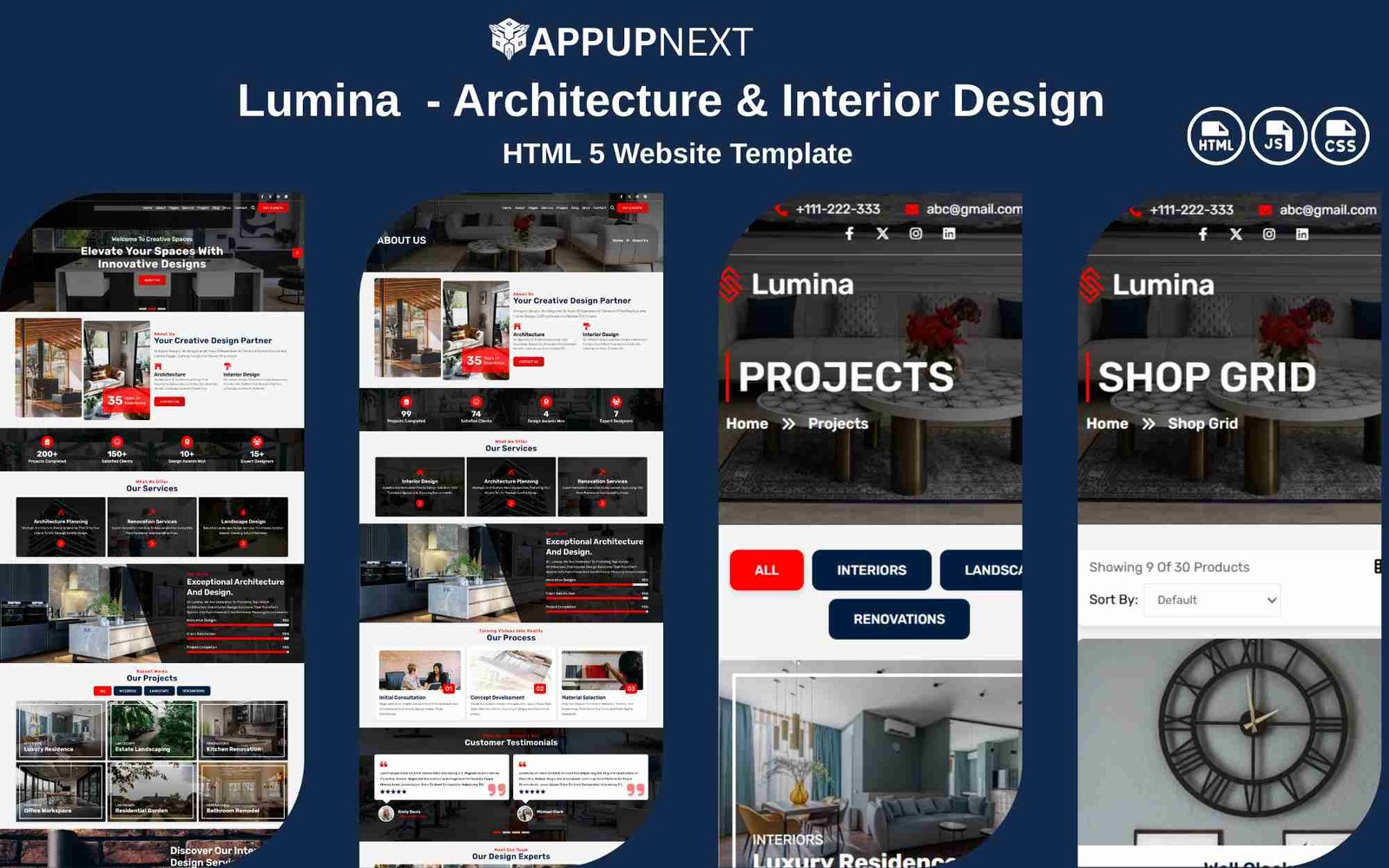 Lumina  - Architecture & Interior Design - HTML 5 Website Template