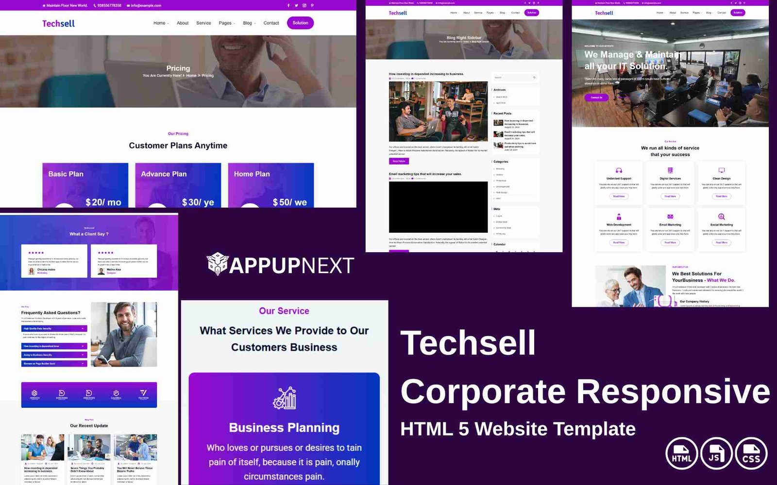 Techsell – Corporate Responsive - HTML 5 Website Template - v2