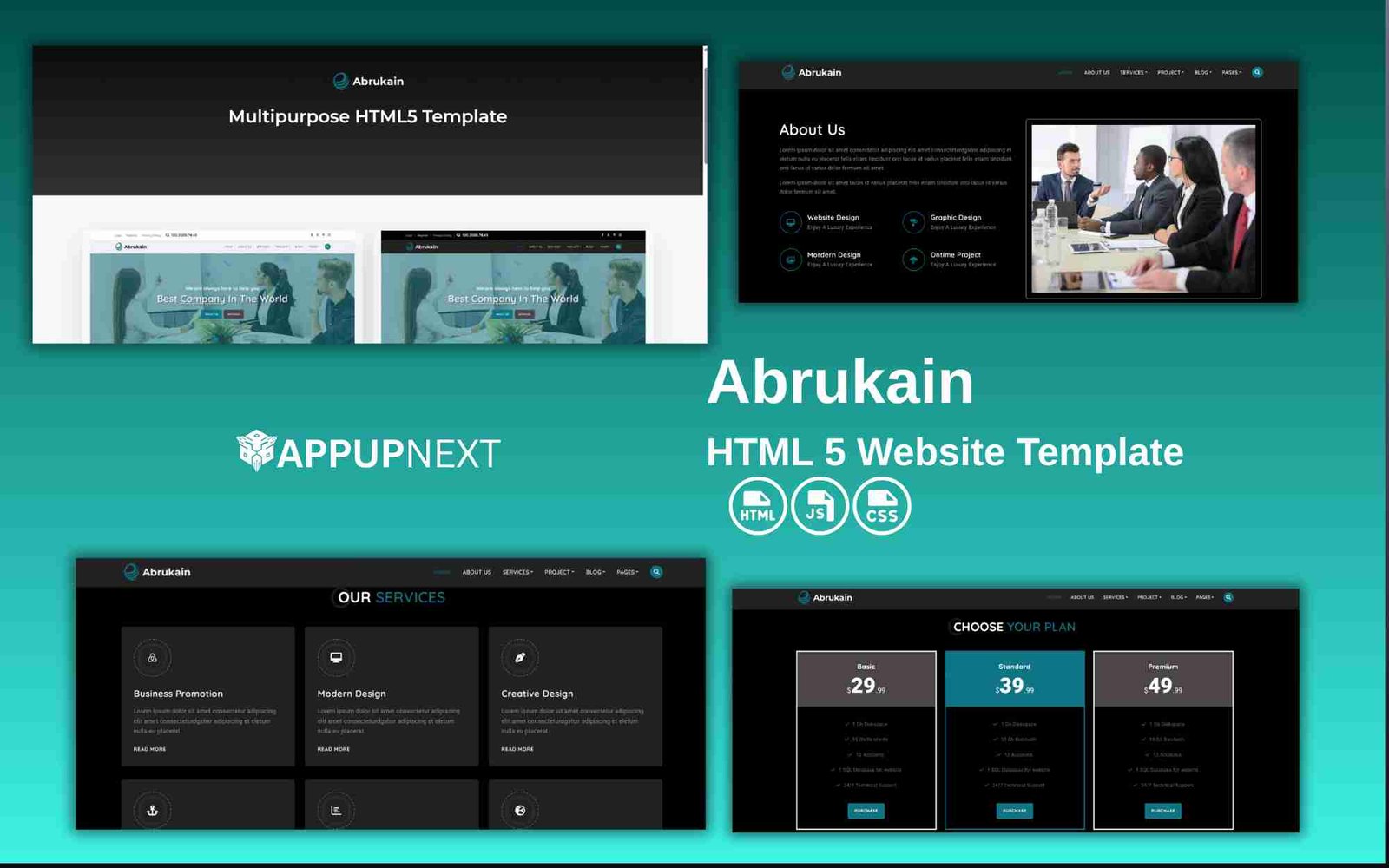 Abrukain - Multipurpose Business  - HTML 5 Website Template - v1