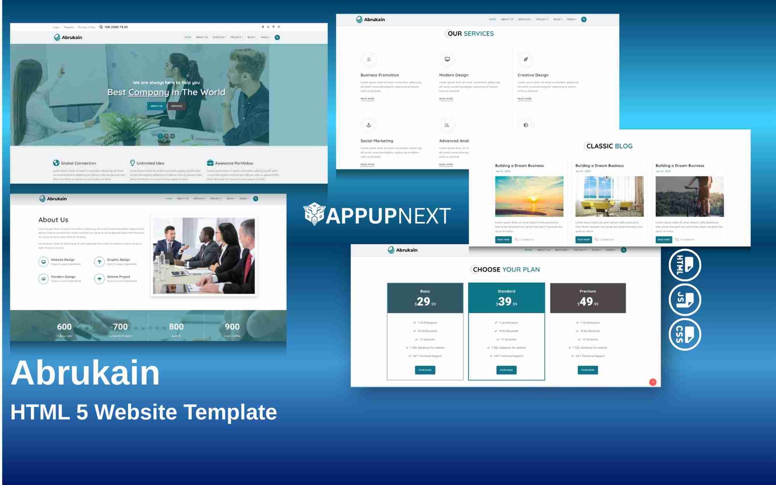 Abrukain - Multipurpose Business  - HTML 5 Website Template - v2