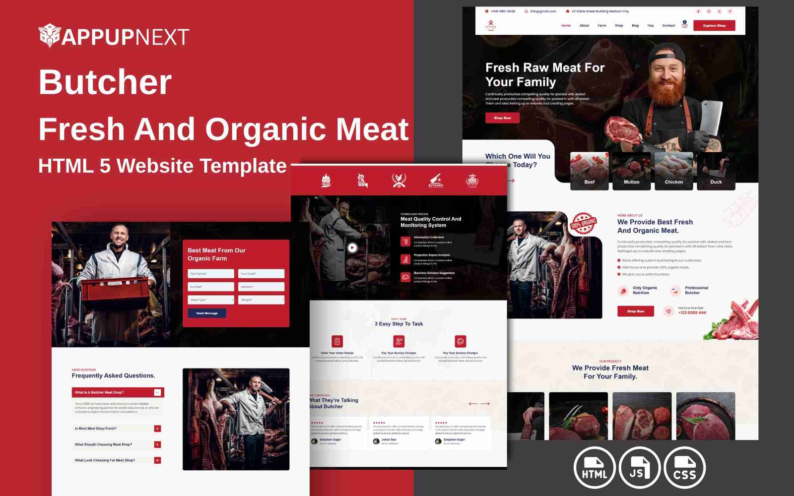Butcher -  Fresh And Organic Meat - HTML 5 Website Template