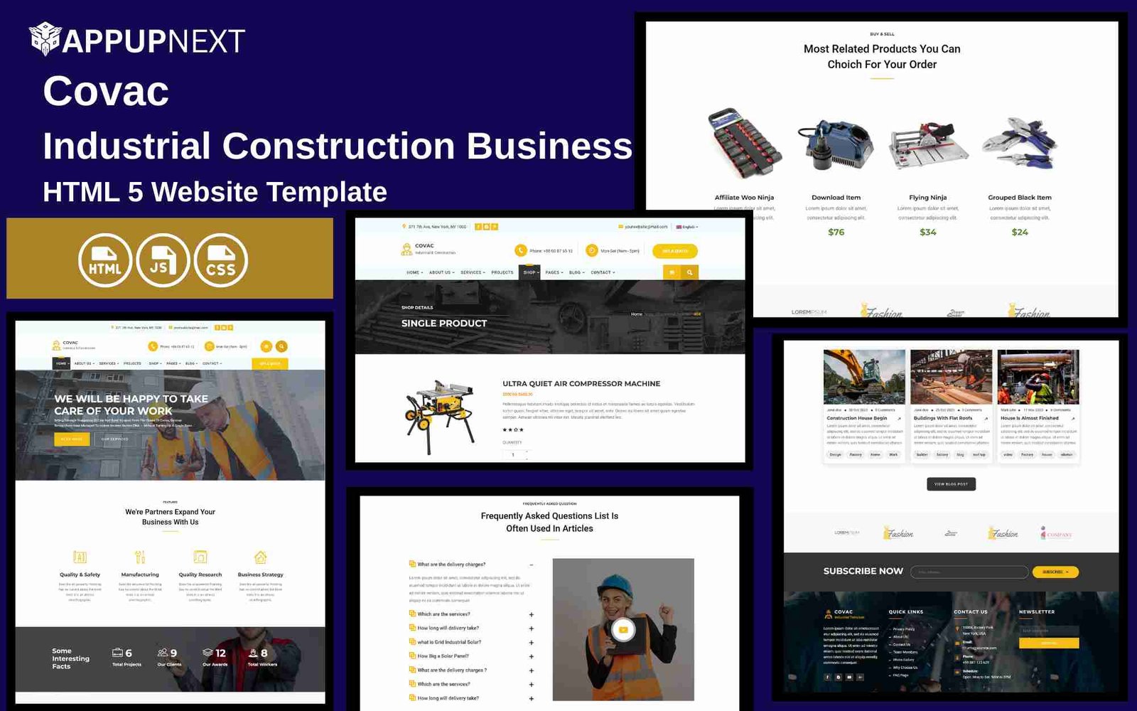 Covac - Industrial Construction Business  - HTML 5 Website Template - v2