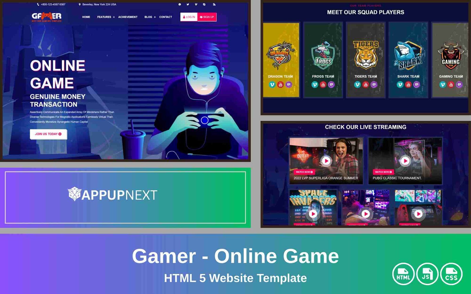 Gamer - Online Game - HTML 5 Website Template