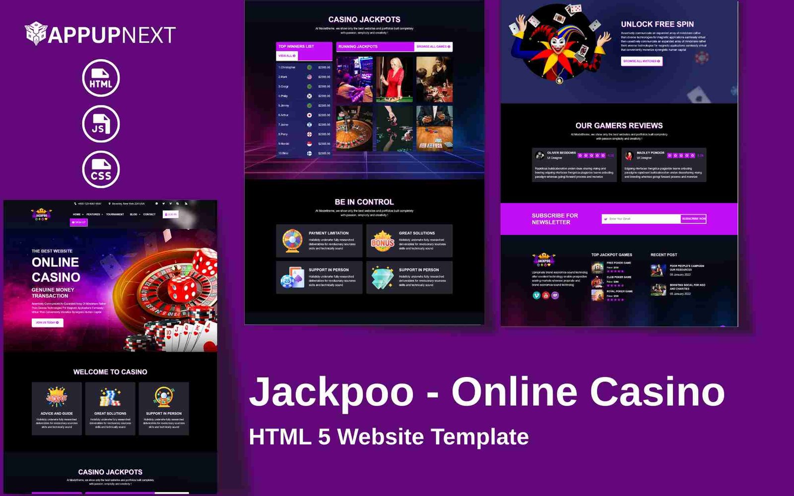 Jackpoo - Online Casino - HTML 5 Website Template - v1