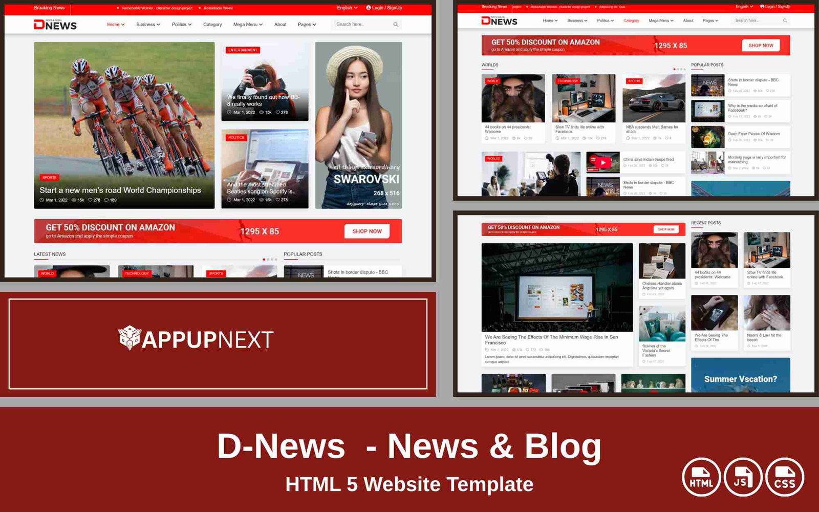 D-News  - News & Blog - HTML 5 Website Template - v1